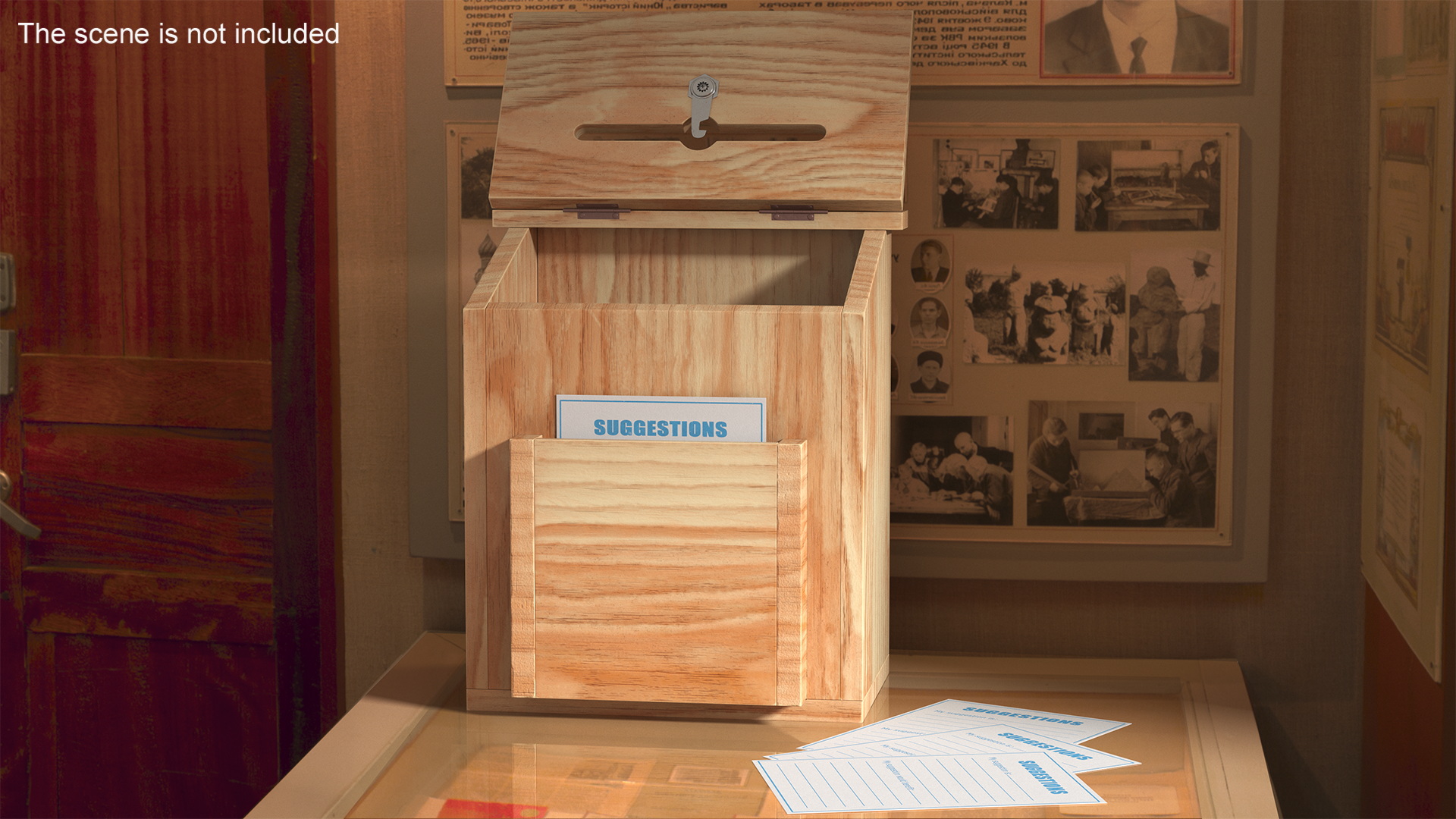 3D model Natural Pinewood Ballot Comment Box with Card