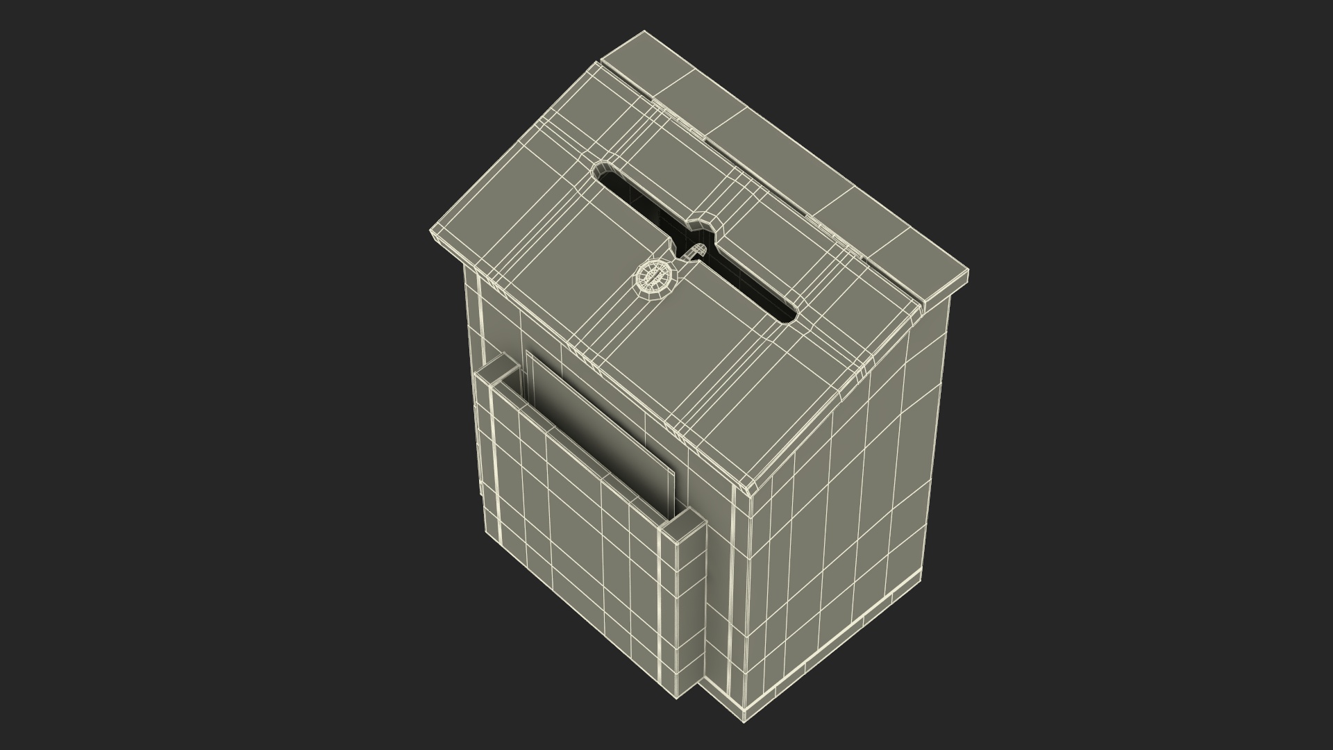 3D model Natural Pinewood Ballot Comment Box with Card
