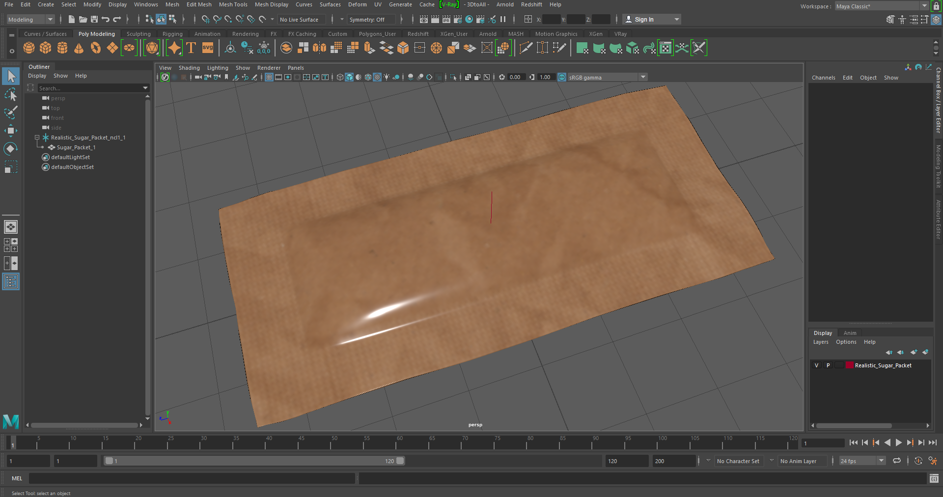 Realistic Sugar Packet 3D
