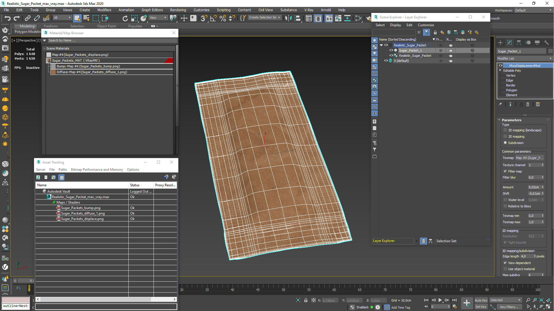 Realistic Sugar Packet 3D