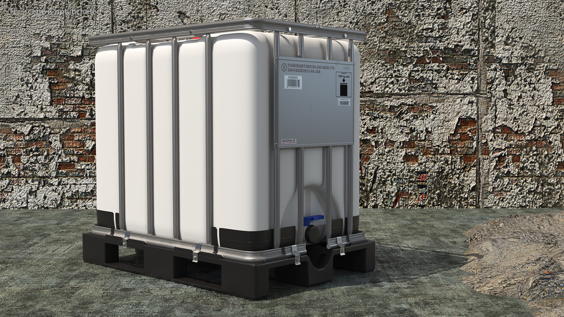 3D model Kruizinga IBC Container 640 Litre UN Approved Plastic Pallet