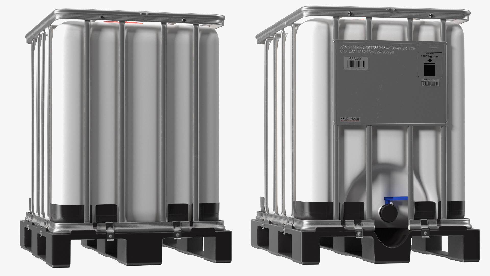 3D model Kruizinga IBC Container 640 Litre UN Approved Plastic Pallet