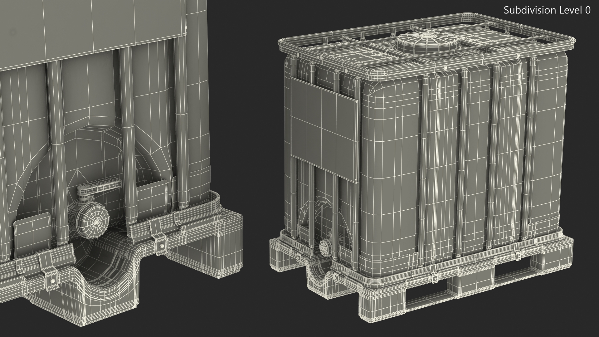 3D model Kruizinga IBC Container 640 Litre UN Approved Plastic Pallet