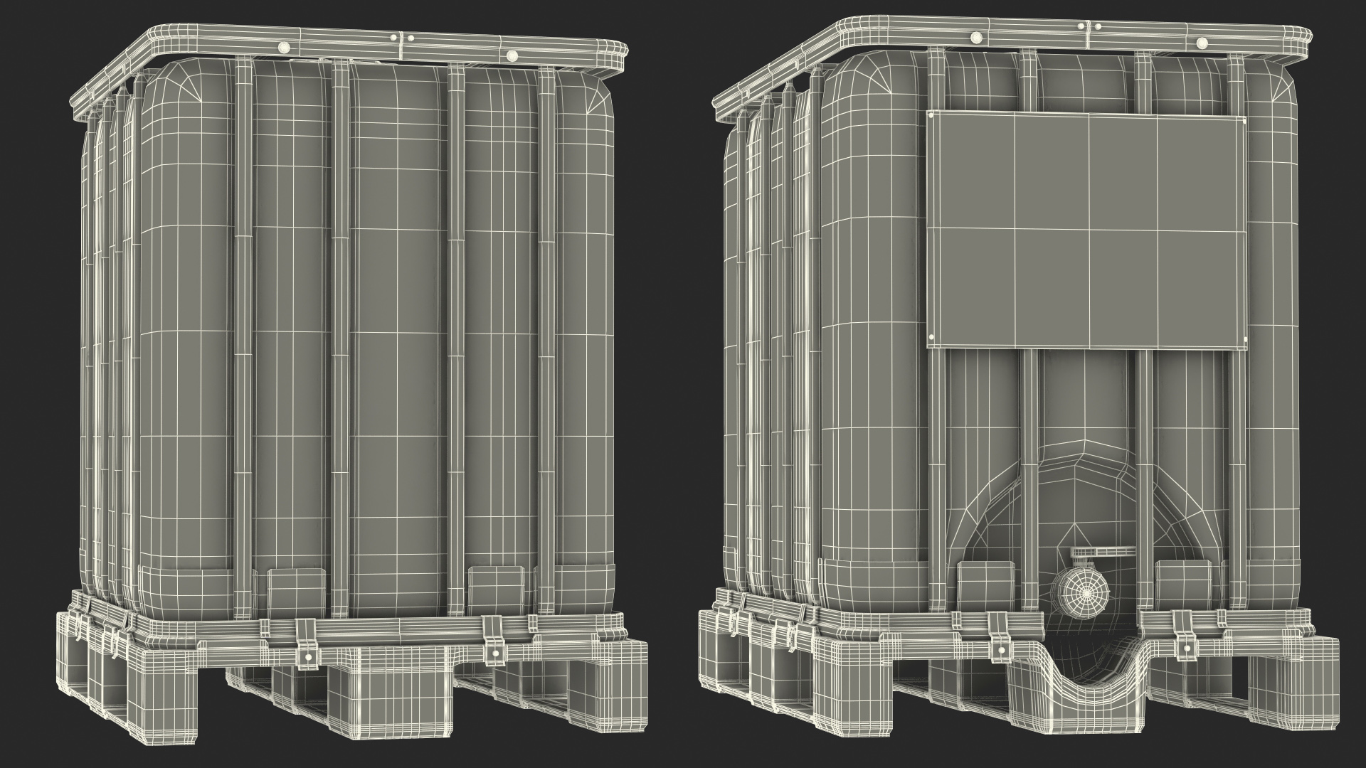 3D model Kruizinga IBC Container 640 Litre UN Approved Plastic Pallet
