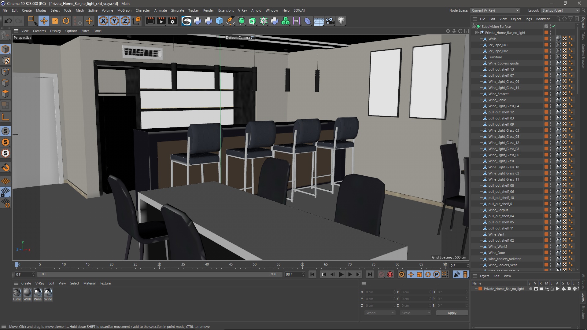 3D model Private Home Bar No Light