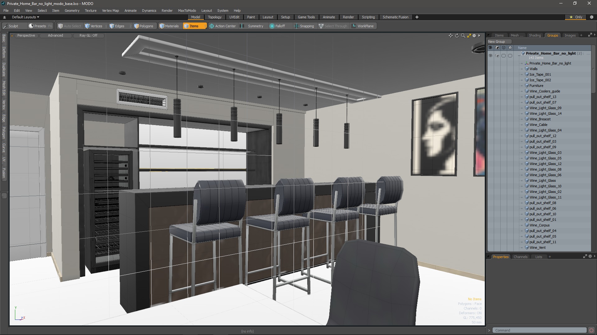 3D model Private Home Bar No Light
