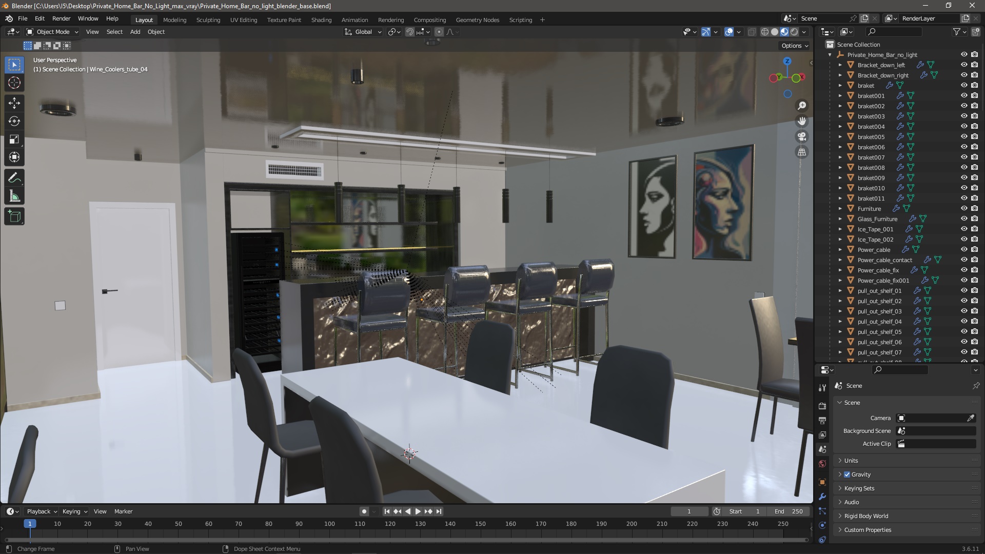 3D model Private Home Bar No Light