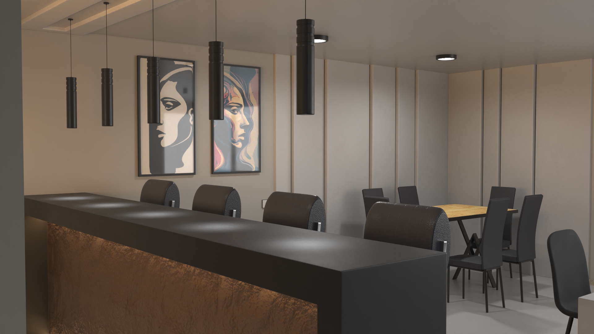 3D model Private Home Bar No Light