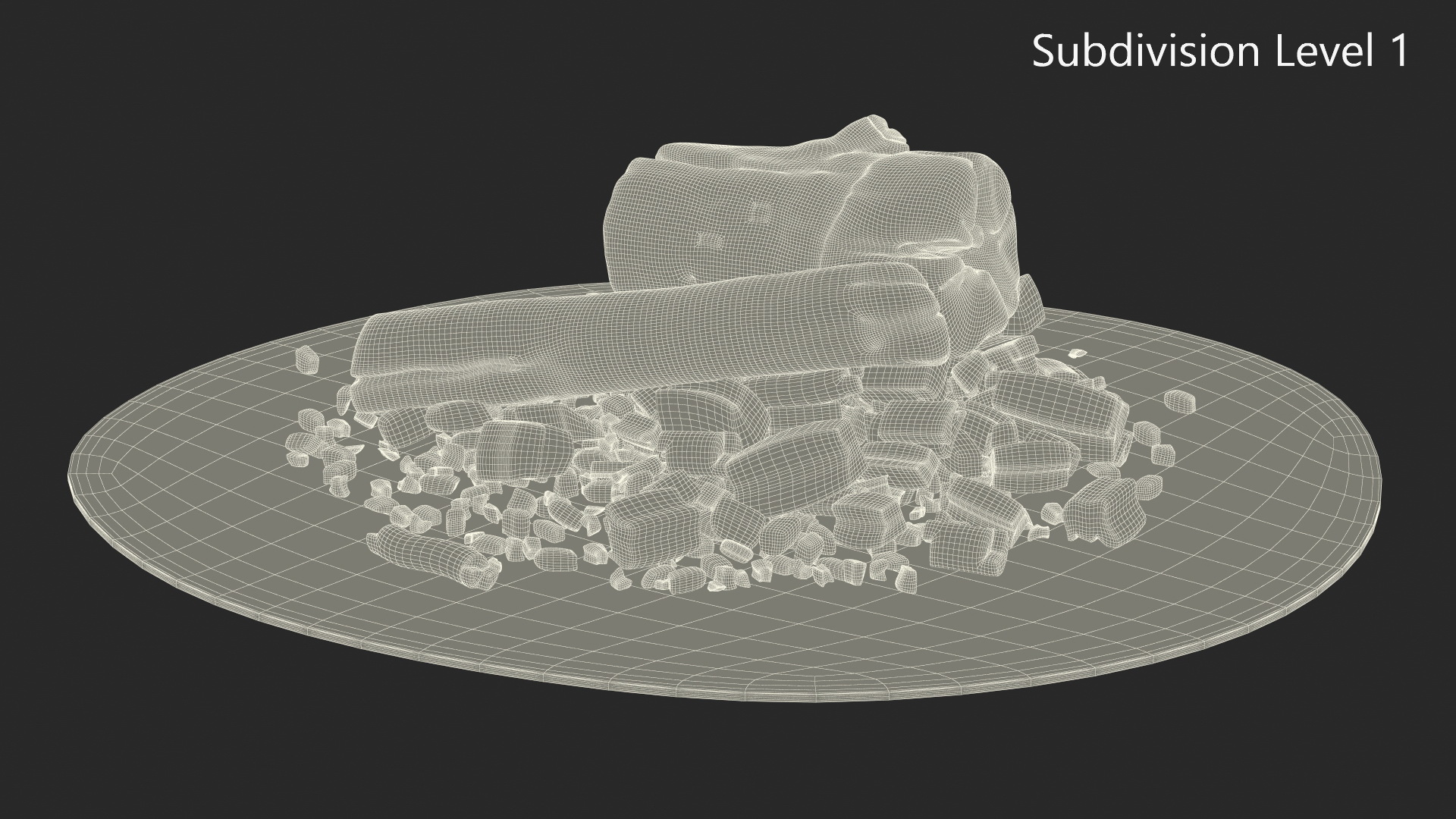 3D model Campfire with Glowing Embers and Charred Logs