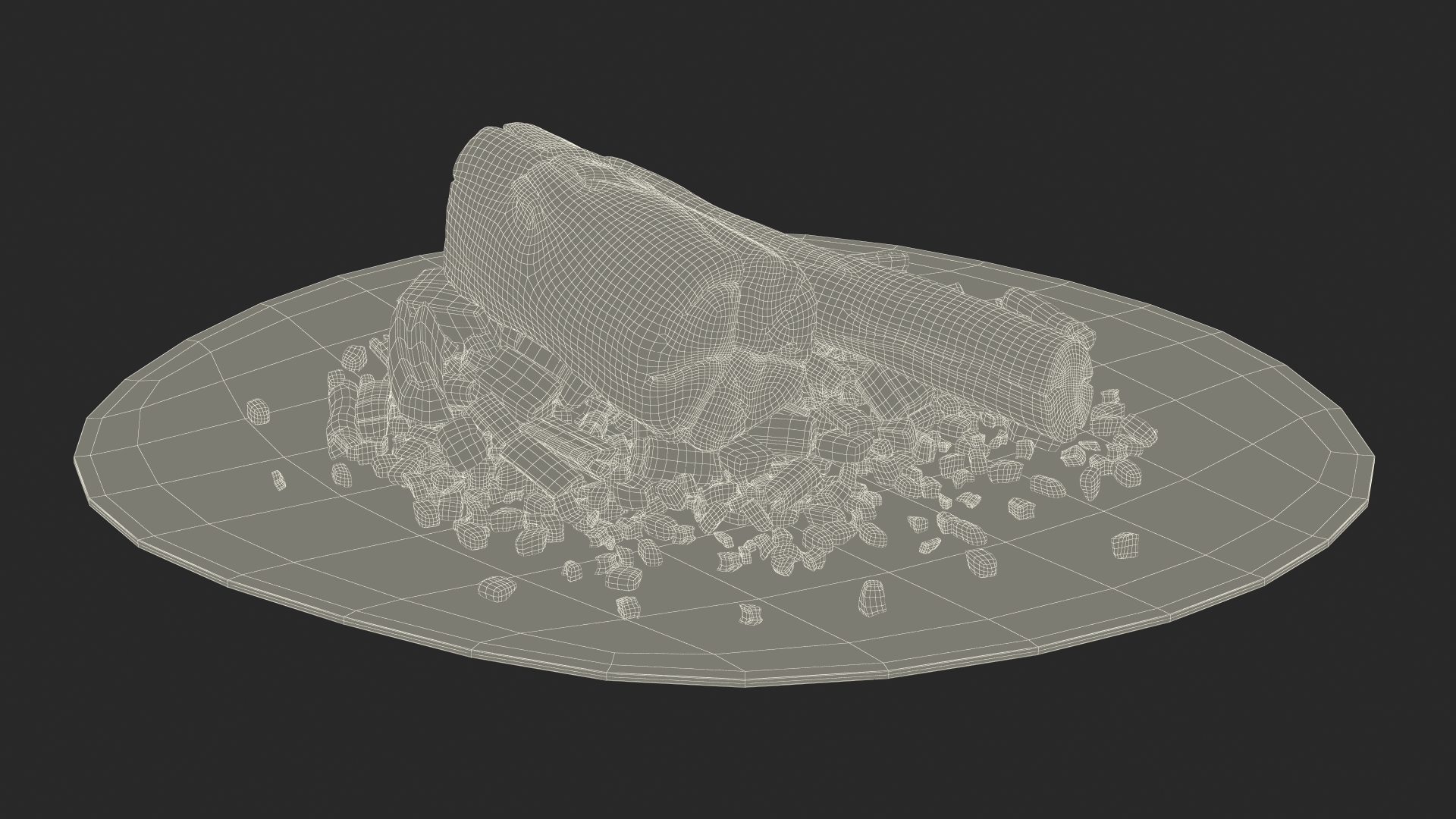 3D model Campfire with Glowing Embers and Charred Logs