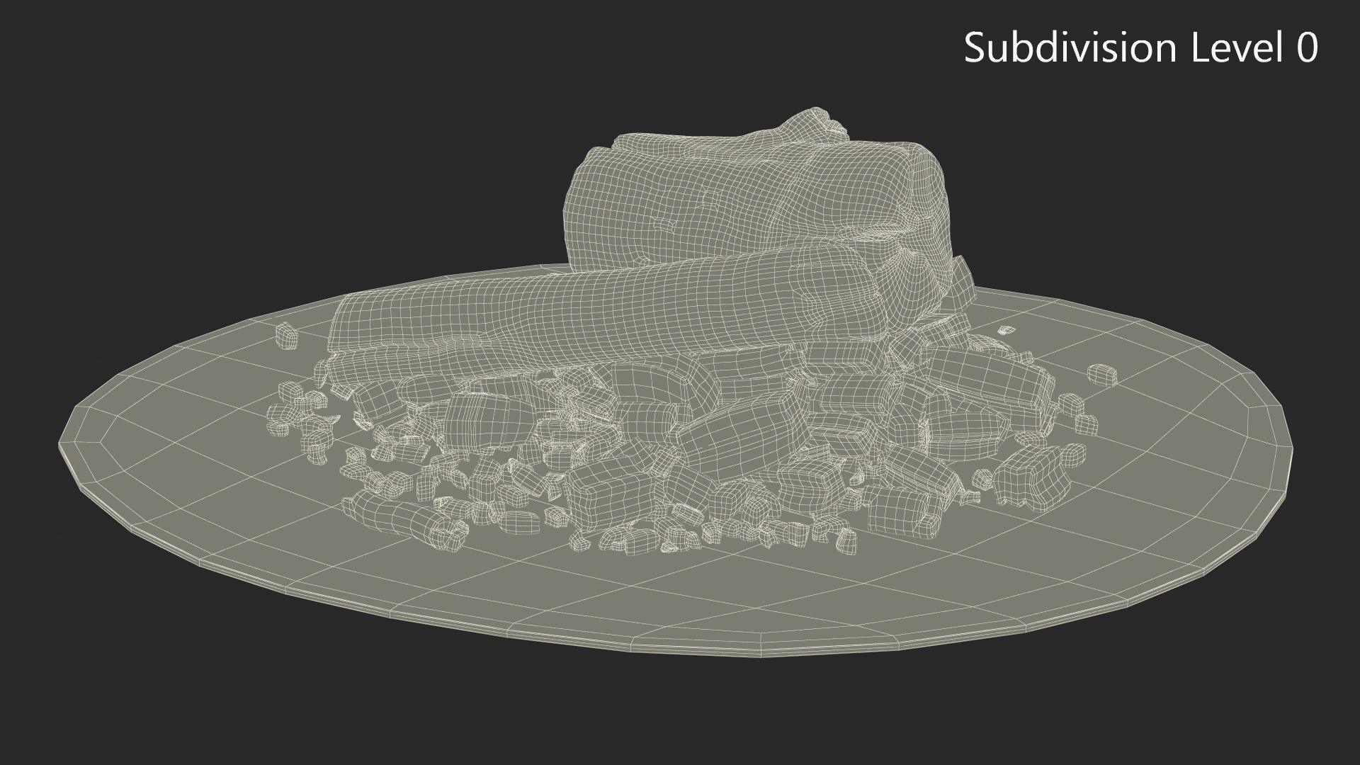 3D model Campfire with Glowing Embers and Charred Logs