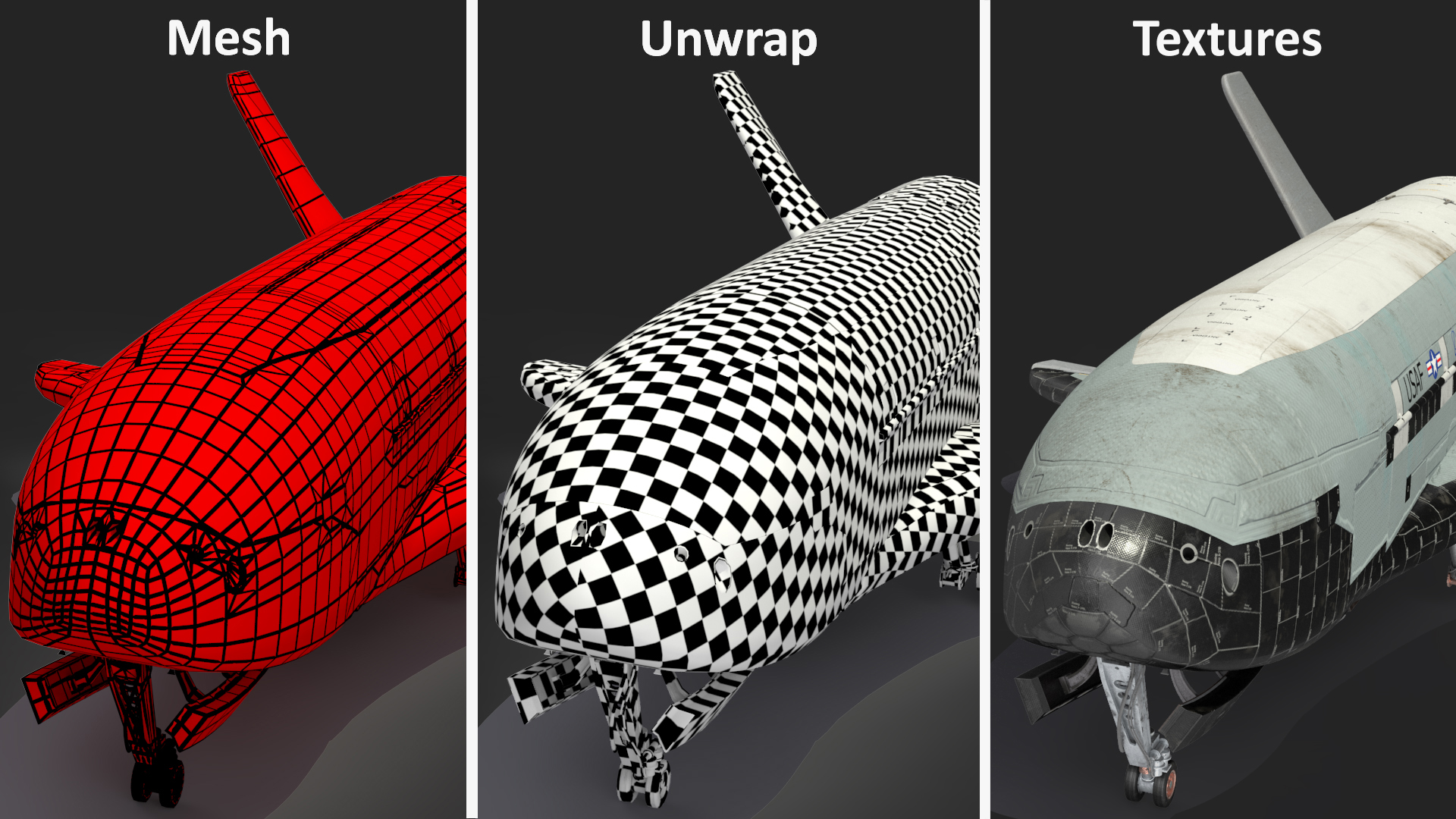 3D model Boeing X37 Reusable Robotic Spacecraft Rigged