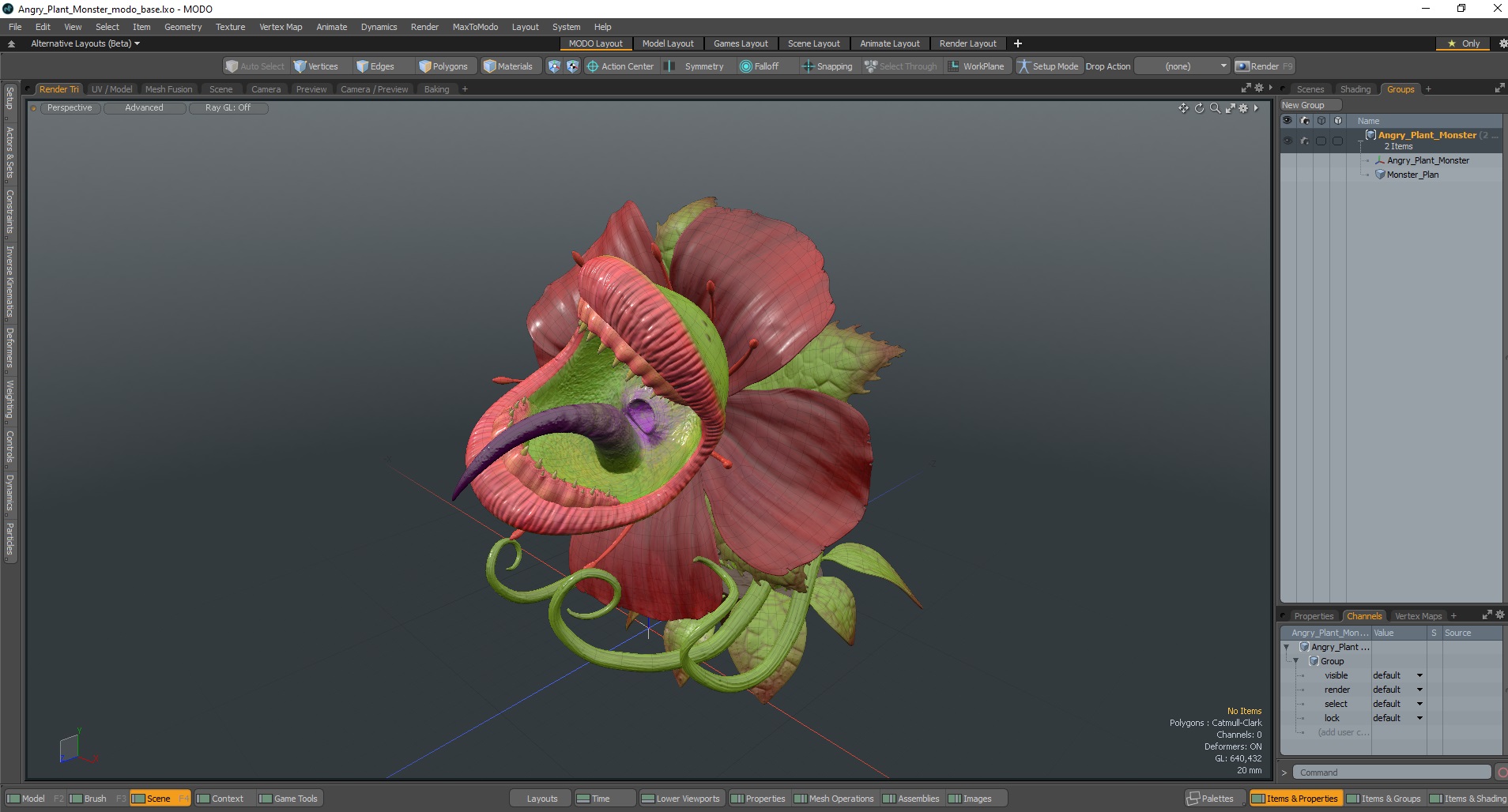 Angry Plant Monster 3D model