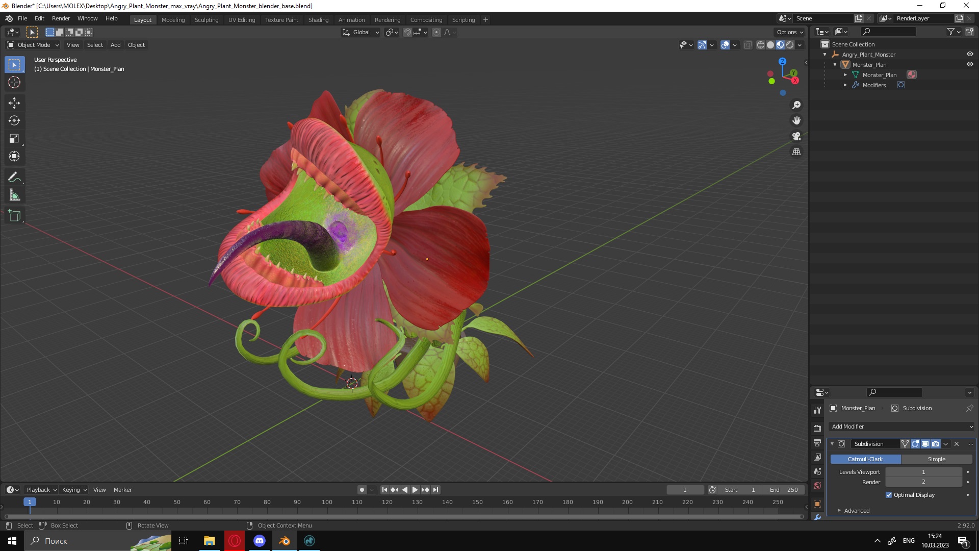 Angry Plant Monster 3D model