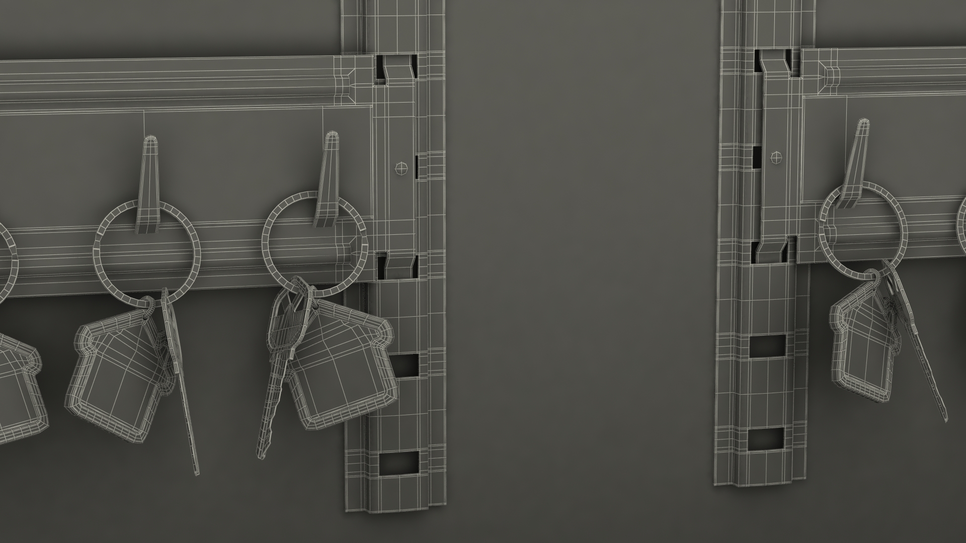 Large Key Cabinet With Keys 3D