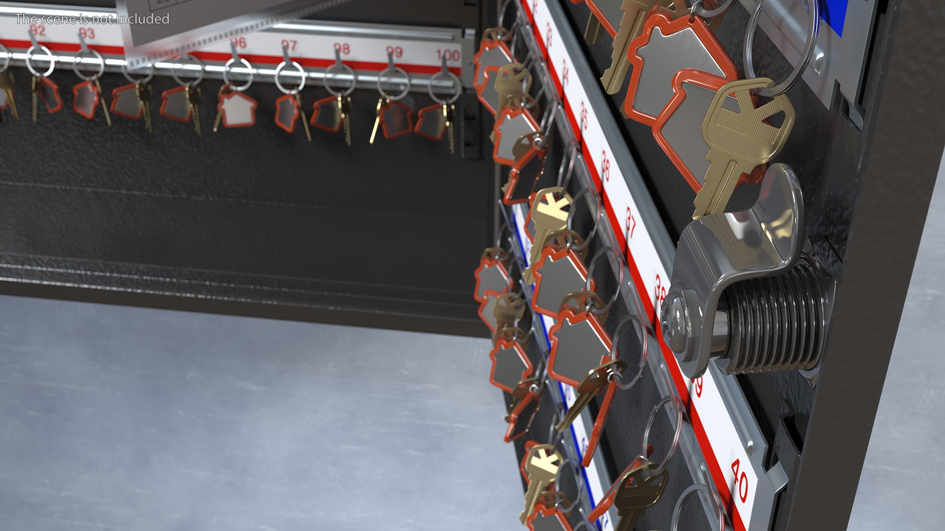 Large Key Cabinet With Keys 3D