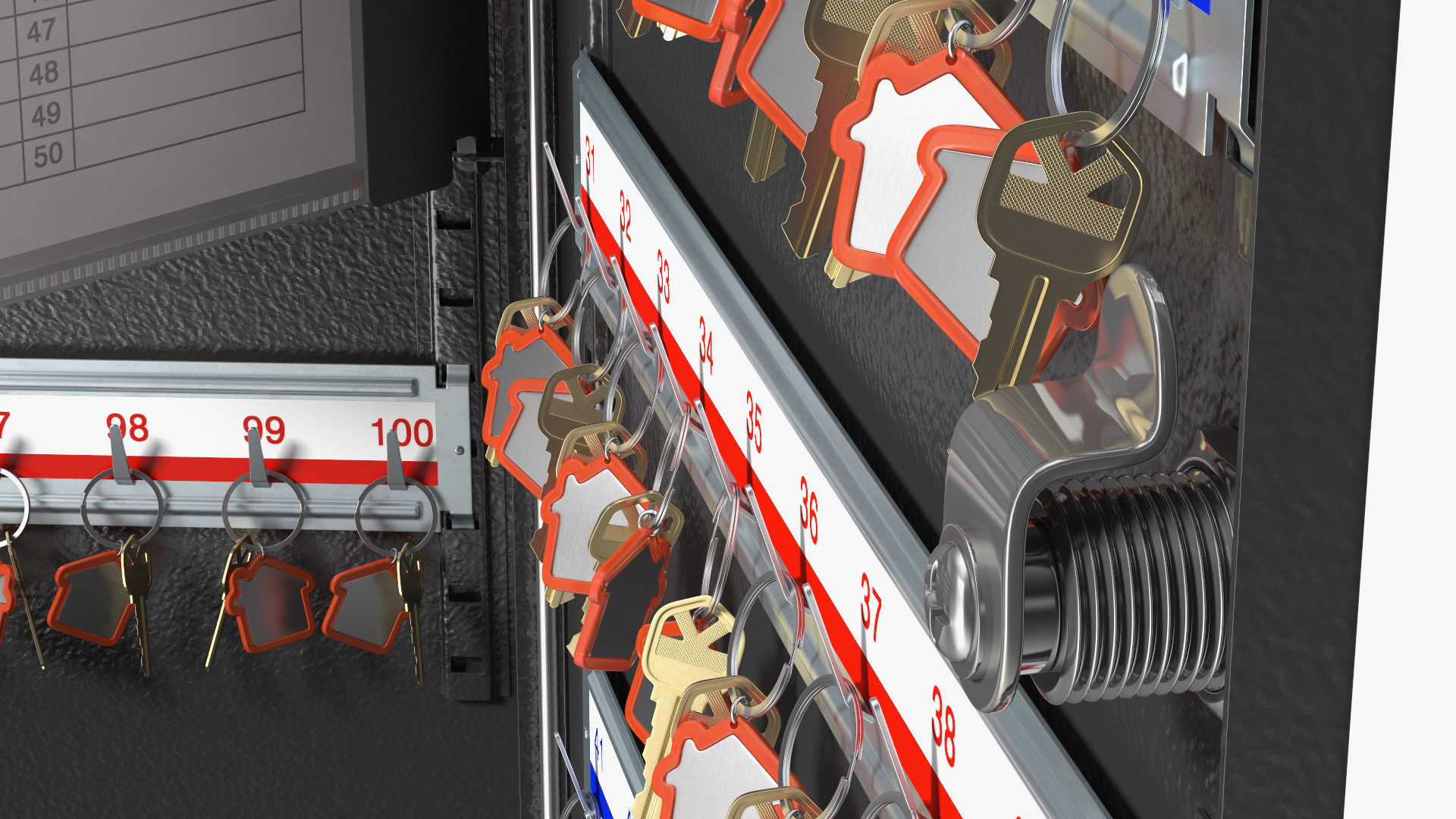 Large Key Cabinet With Keys 3D
