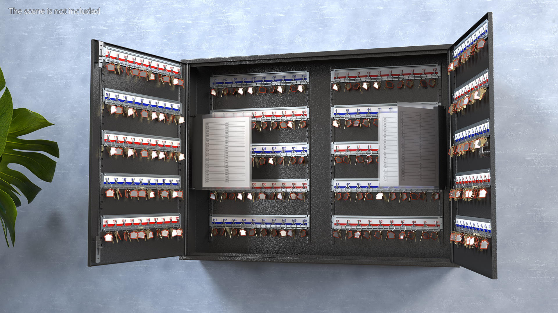 Large Key Cabinet With Keys 3D