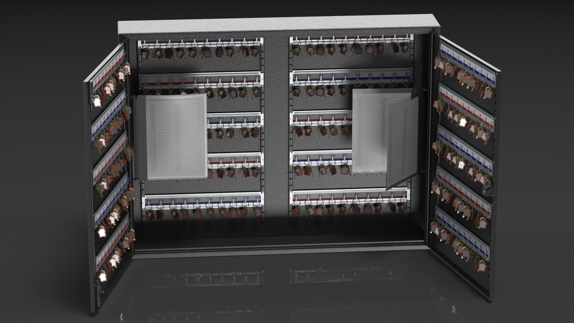 Large Key Cabinet With Keys 3D