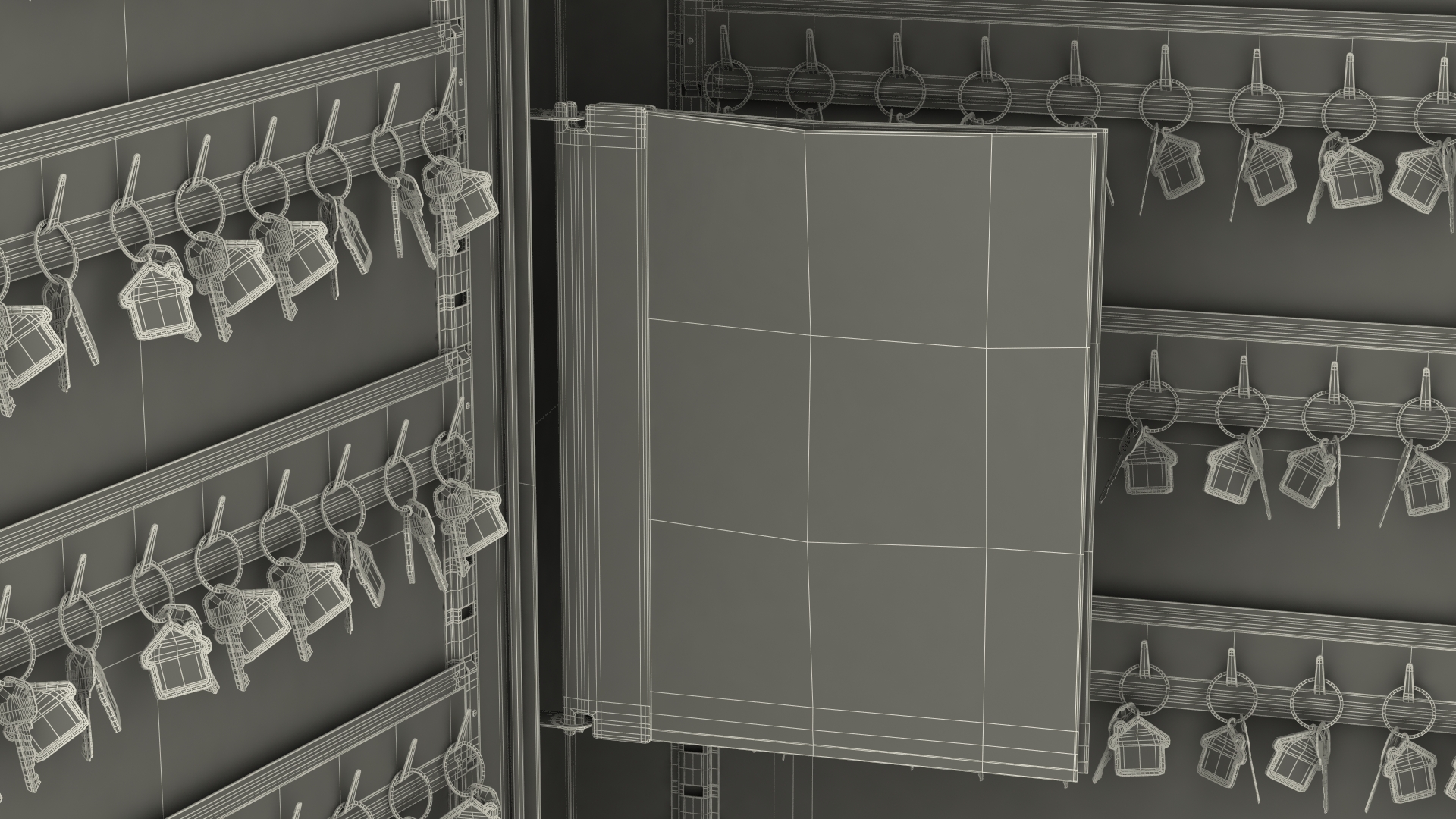 Large Key Cabinet With Keys 3D
