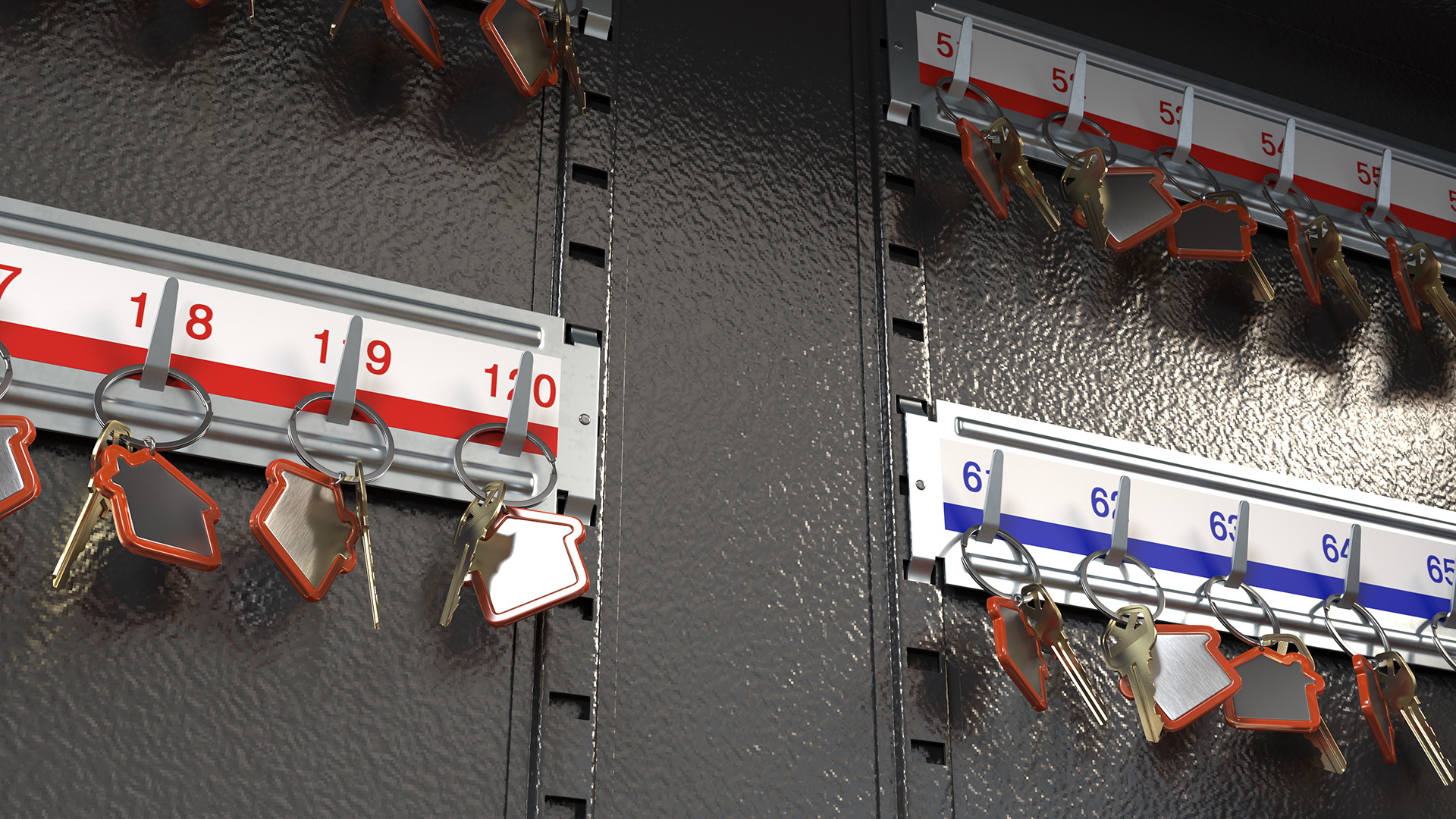 Large Key Cabinet With Keys 3D