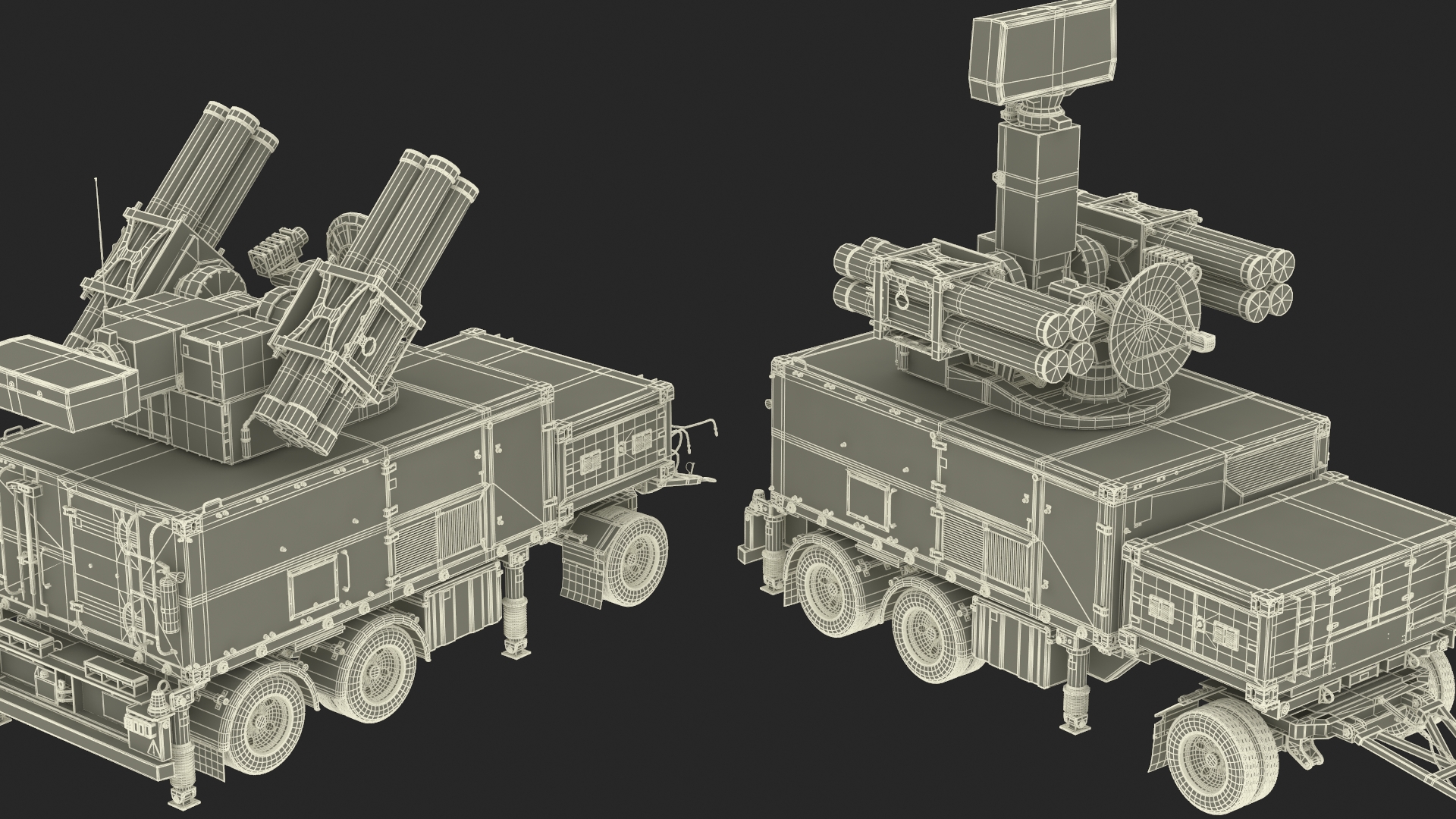 3D Crotale NG Air Defense Missile System Rigged for Maya model