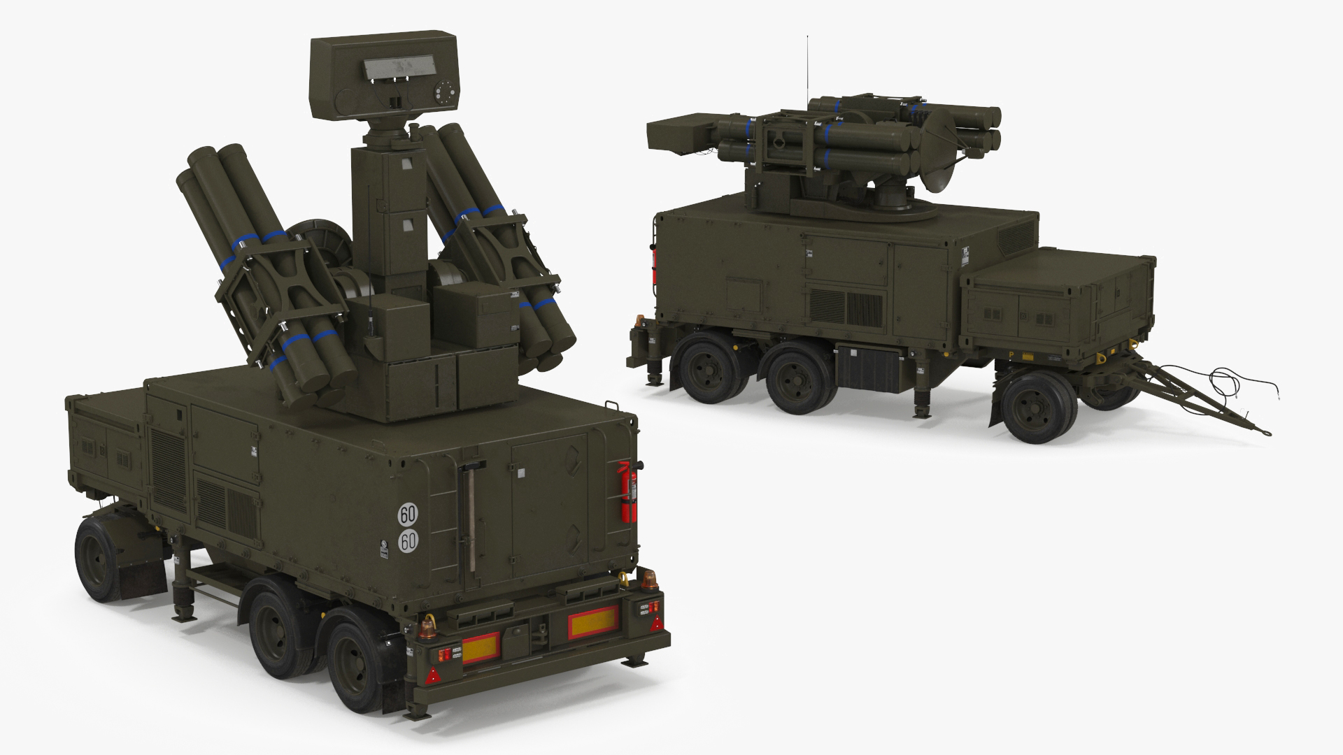 3D Crotale NG Air Defense Missile System Rigged for Maya model