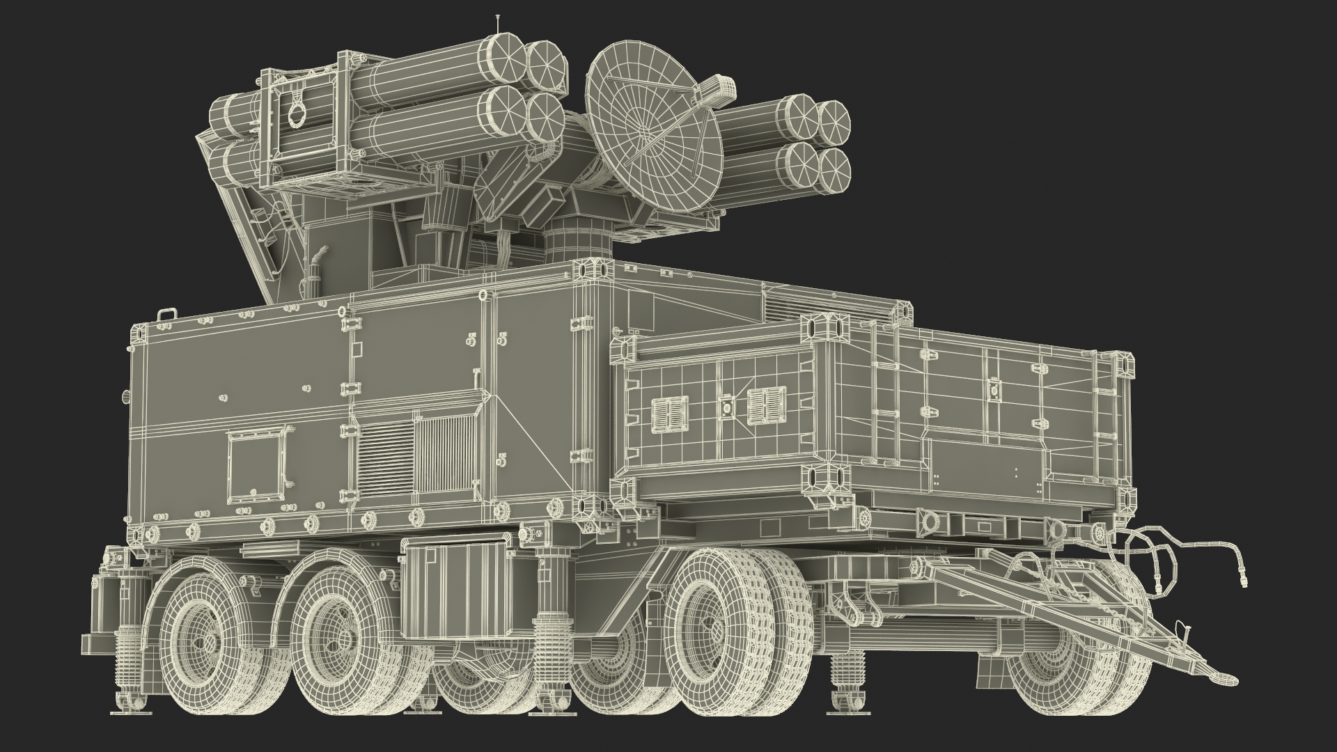 3D Crotale NG Air Defense Missile System Rigged for Maya model