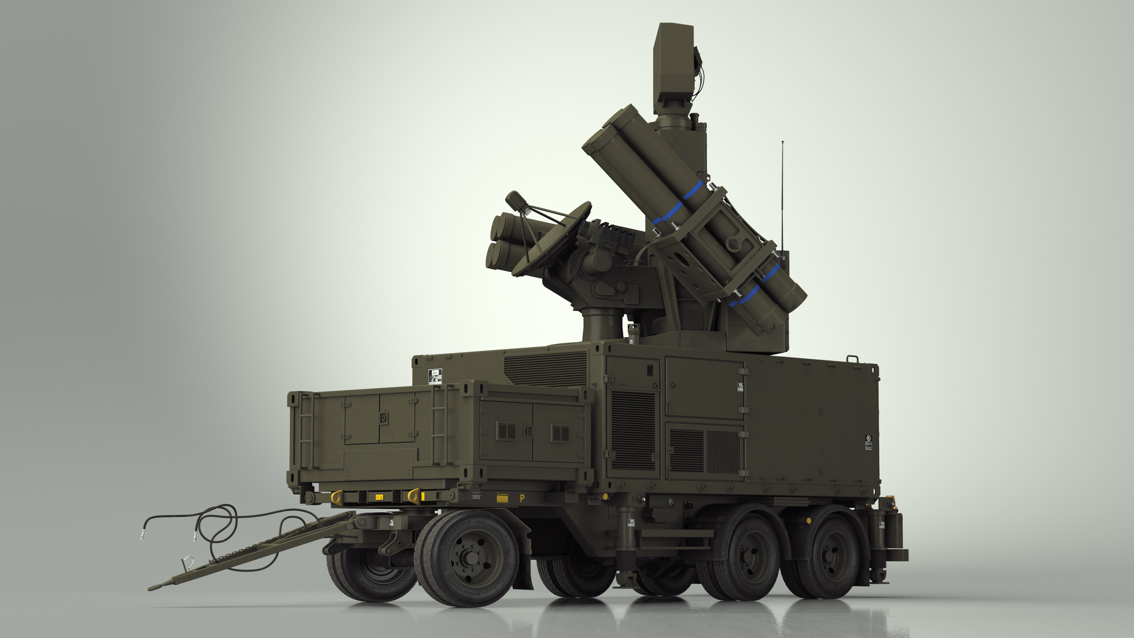 3D Crotale NG Air Defense Missile System Rigged for Maya model