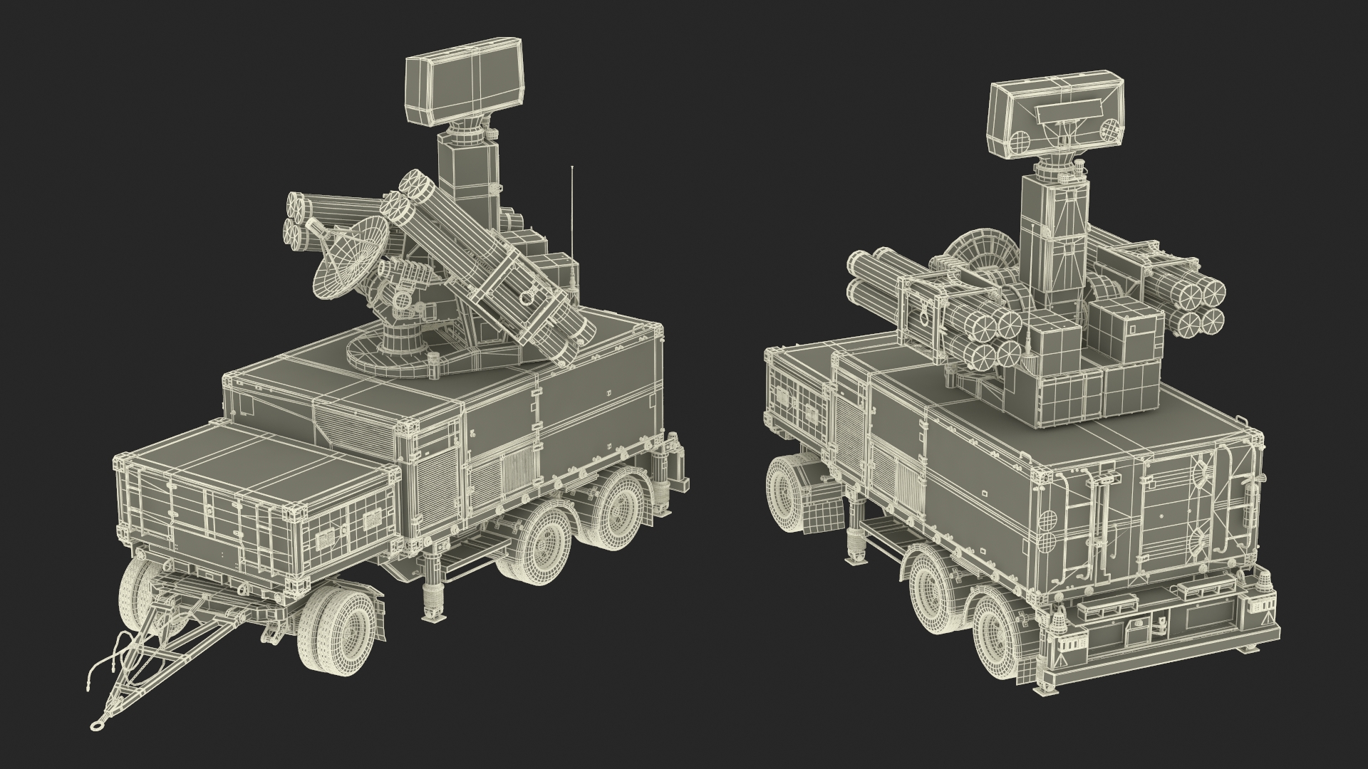 3D Crotale NG Air Defense Missile System Rigged for Maya model