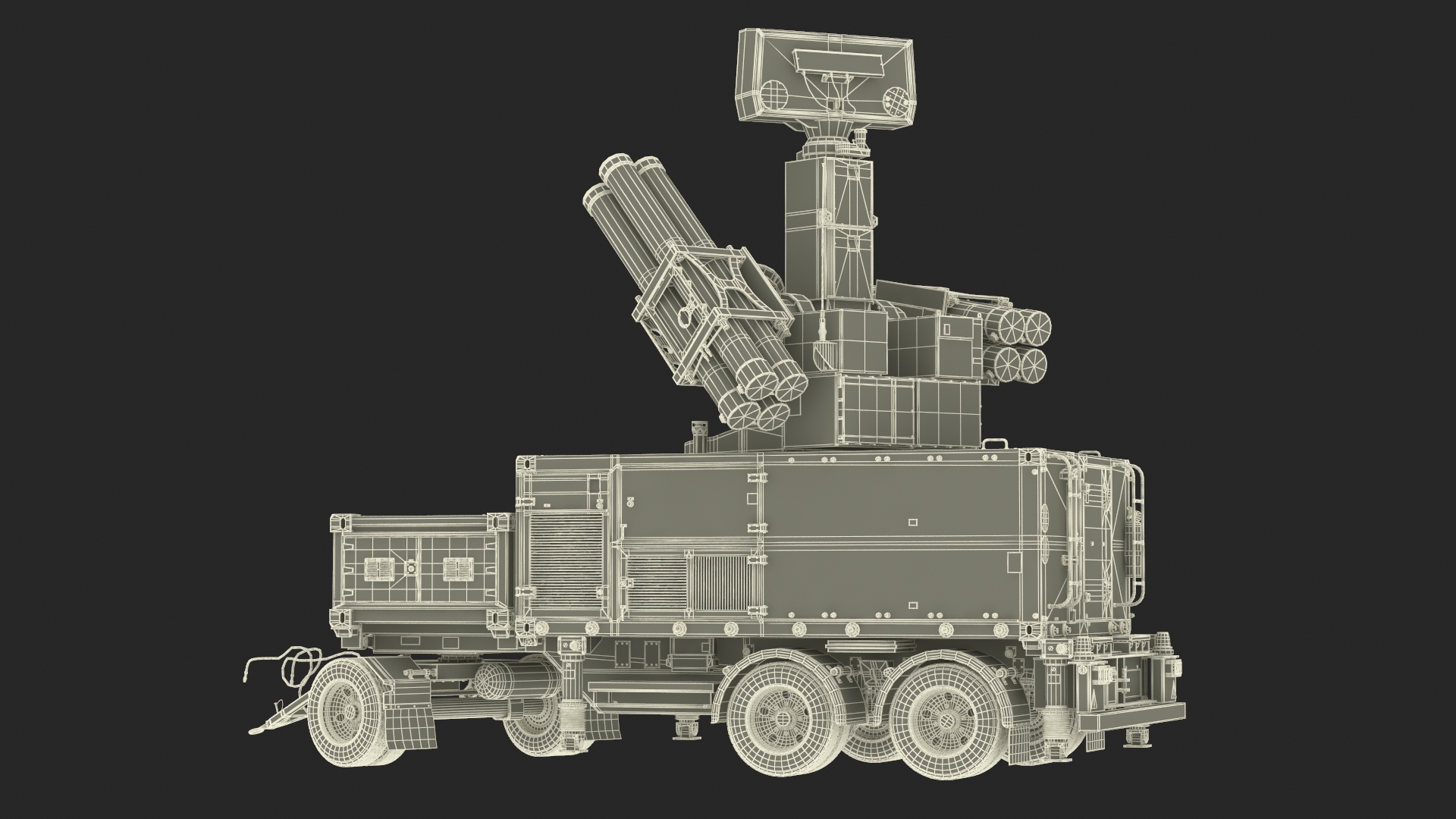 3D Crotale NG Air Defense Missile System Rigged for Maya model