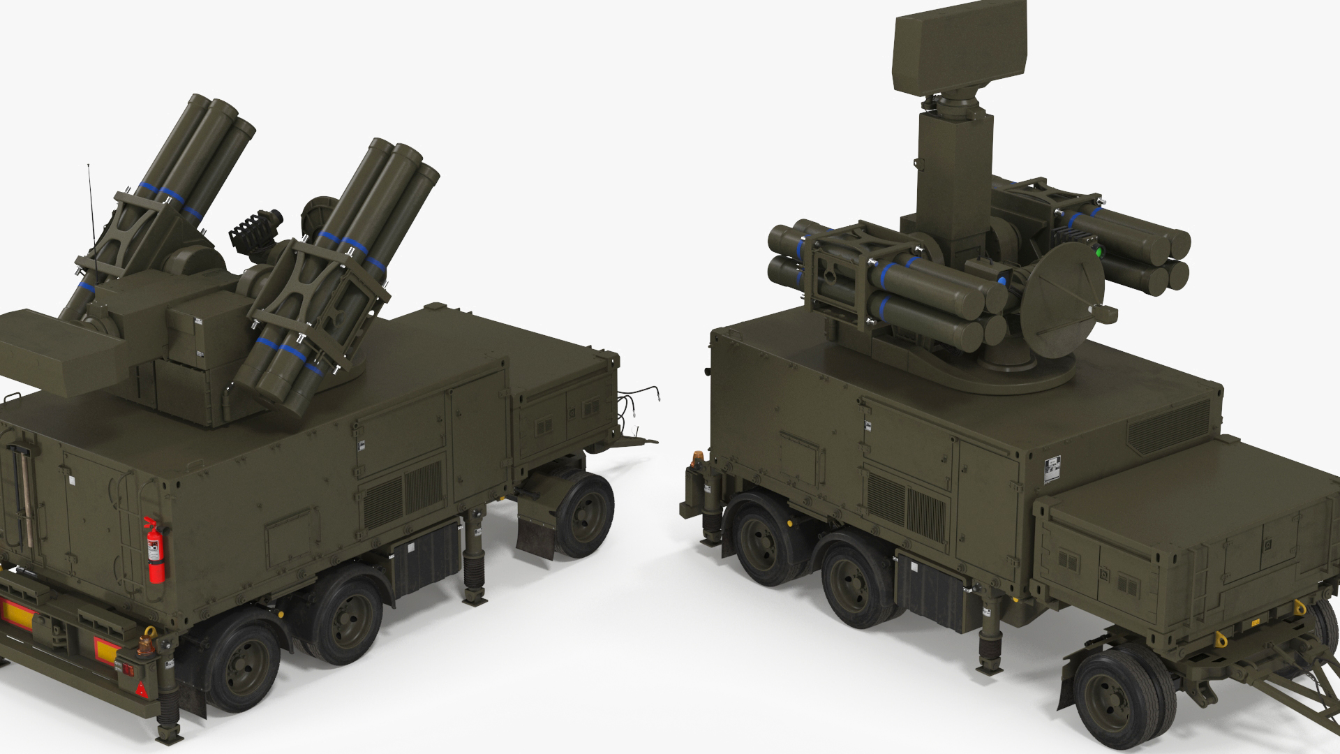 3D Crotale NG Air Defense Missile System Rigged for Maya model
