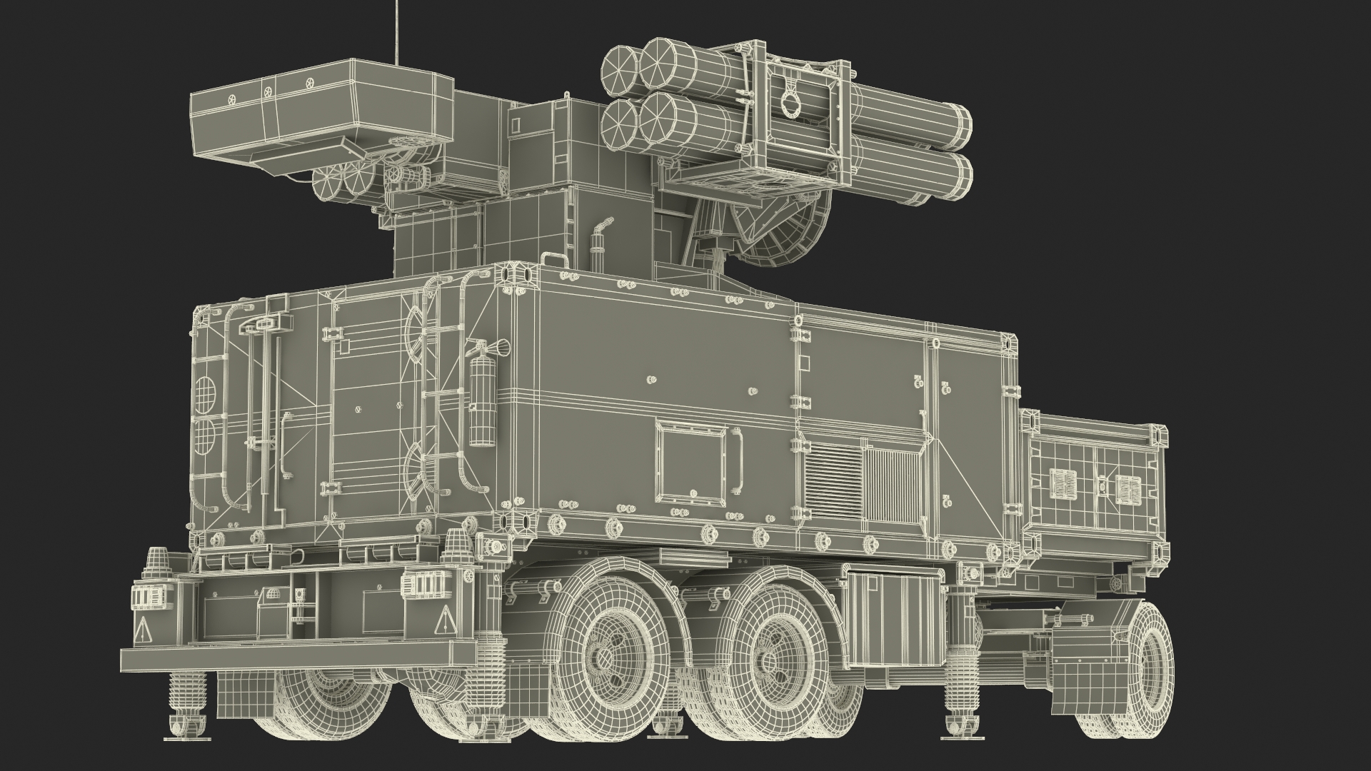 3D Crotale NG Air Defense Missile System Rigged for Maya model