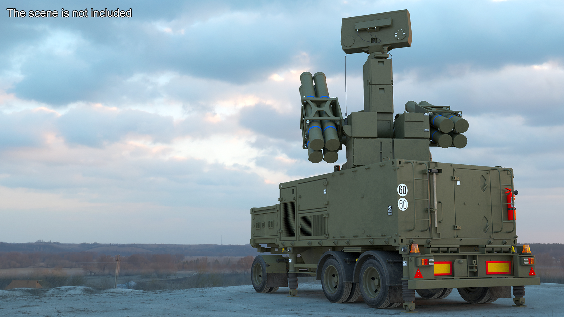 3D Crotale NG Air Defense Missile System Rigged for Maya model