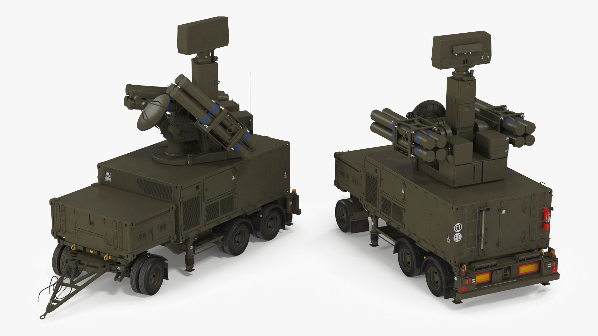 3D Crotale NG Air Defense Missile System Rigged for Maya model