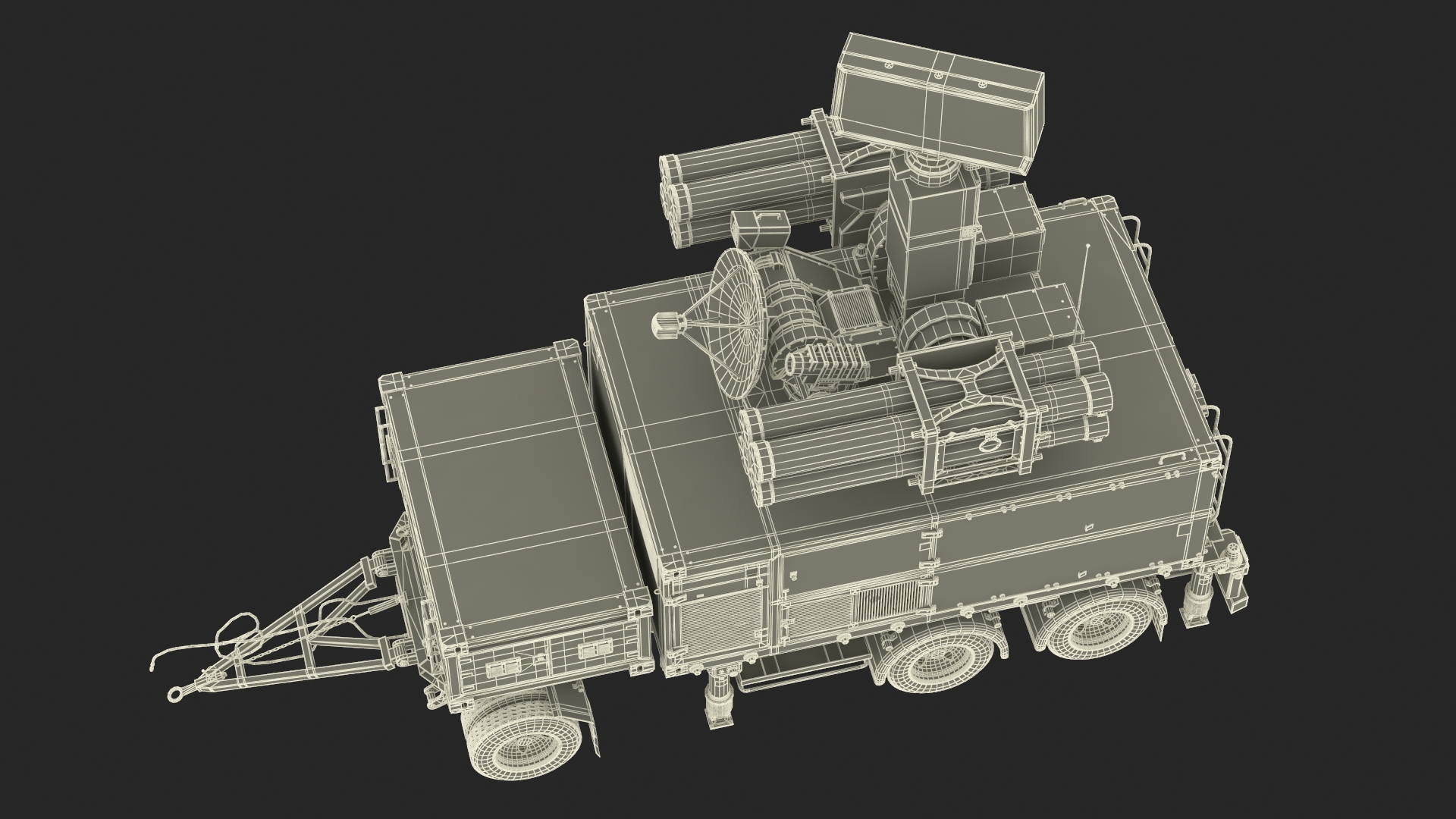 3D Crotale NG Air Defense Missile System Rigged for Maya model