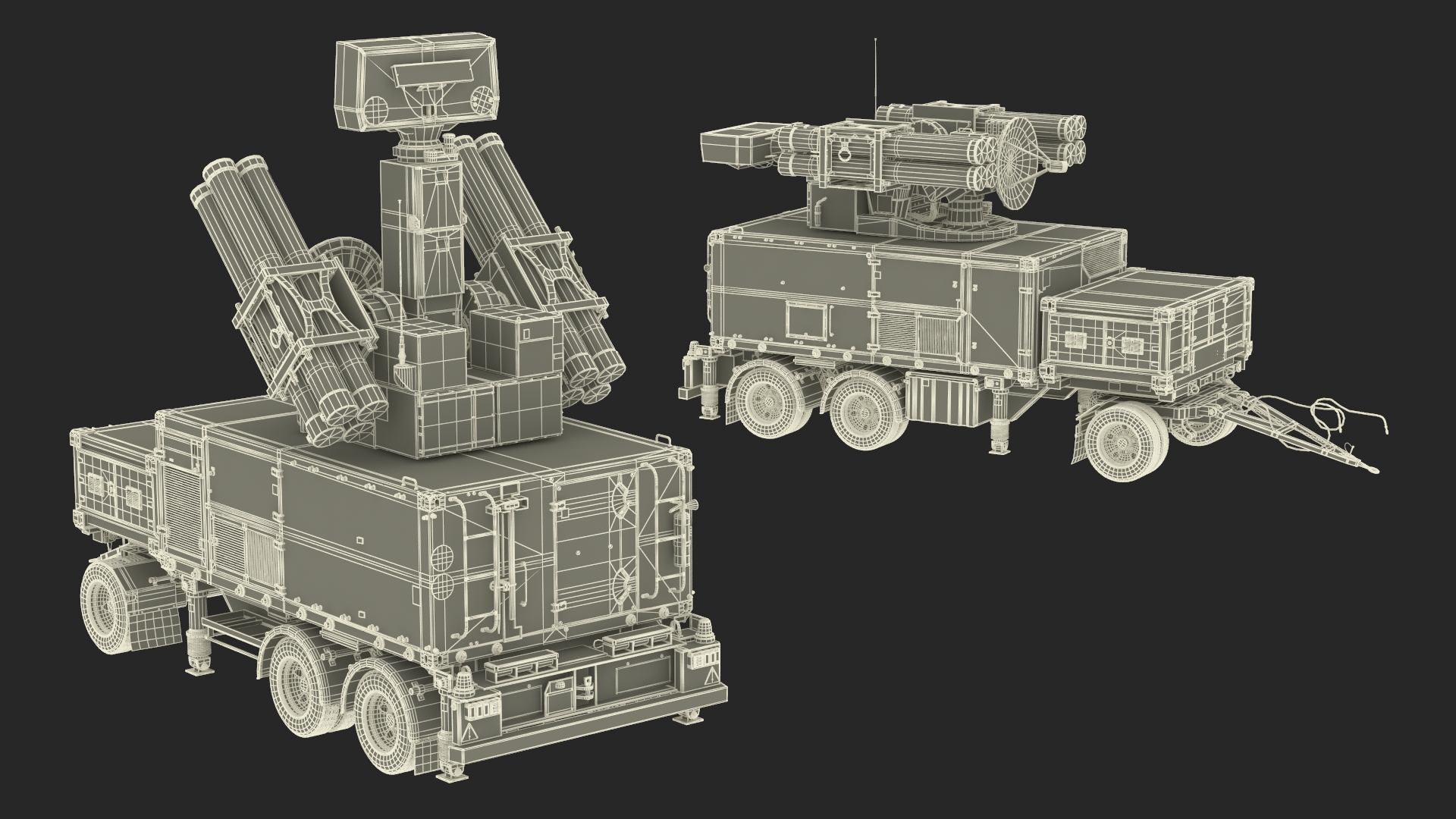 3D Crotale NG Air Defense Missile System Rigged for Maya model