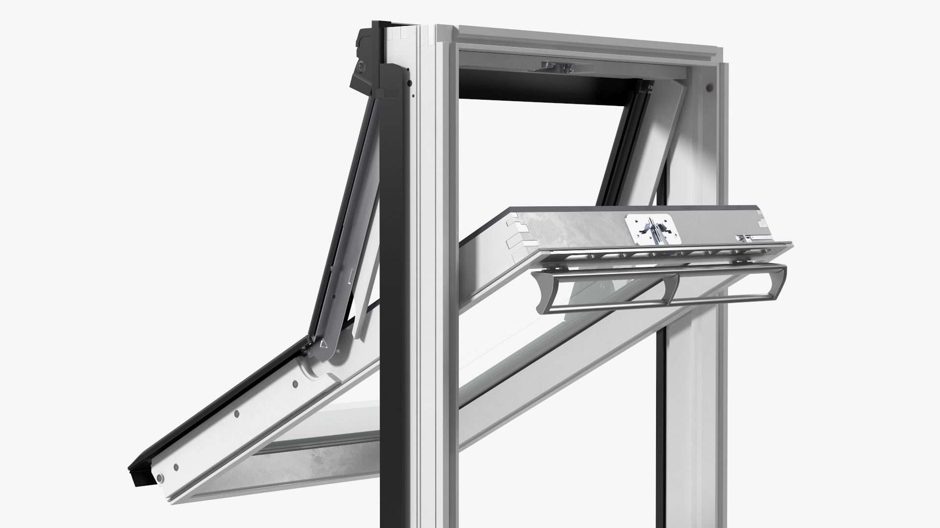 3D model Center Pivot Roof Window 78 x 118 Rigged
