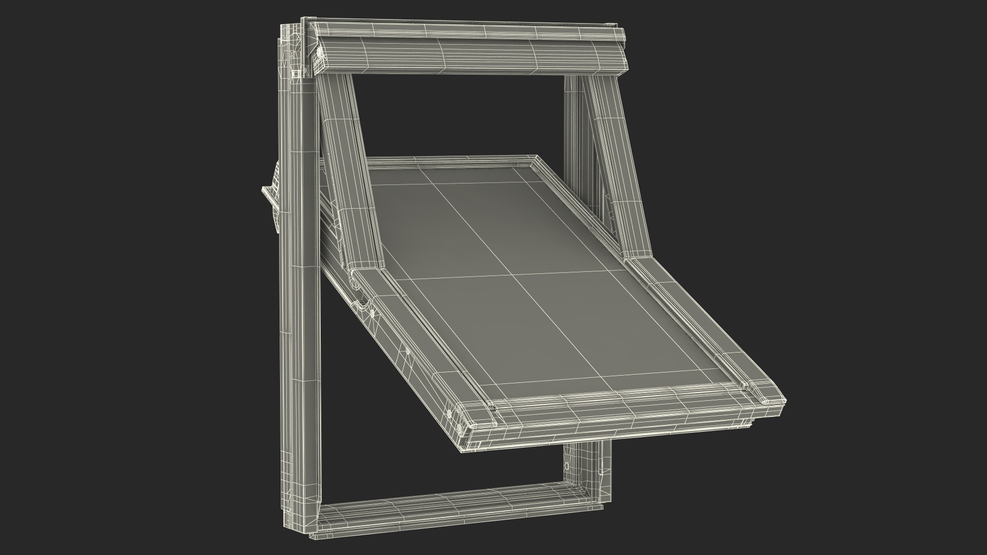 3D model Center Pivot Roof Window 78 x 118 Rigged
