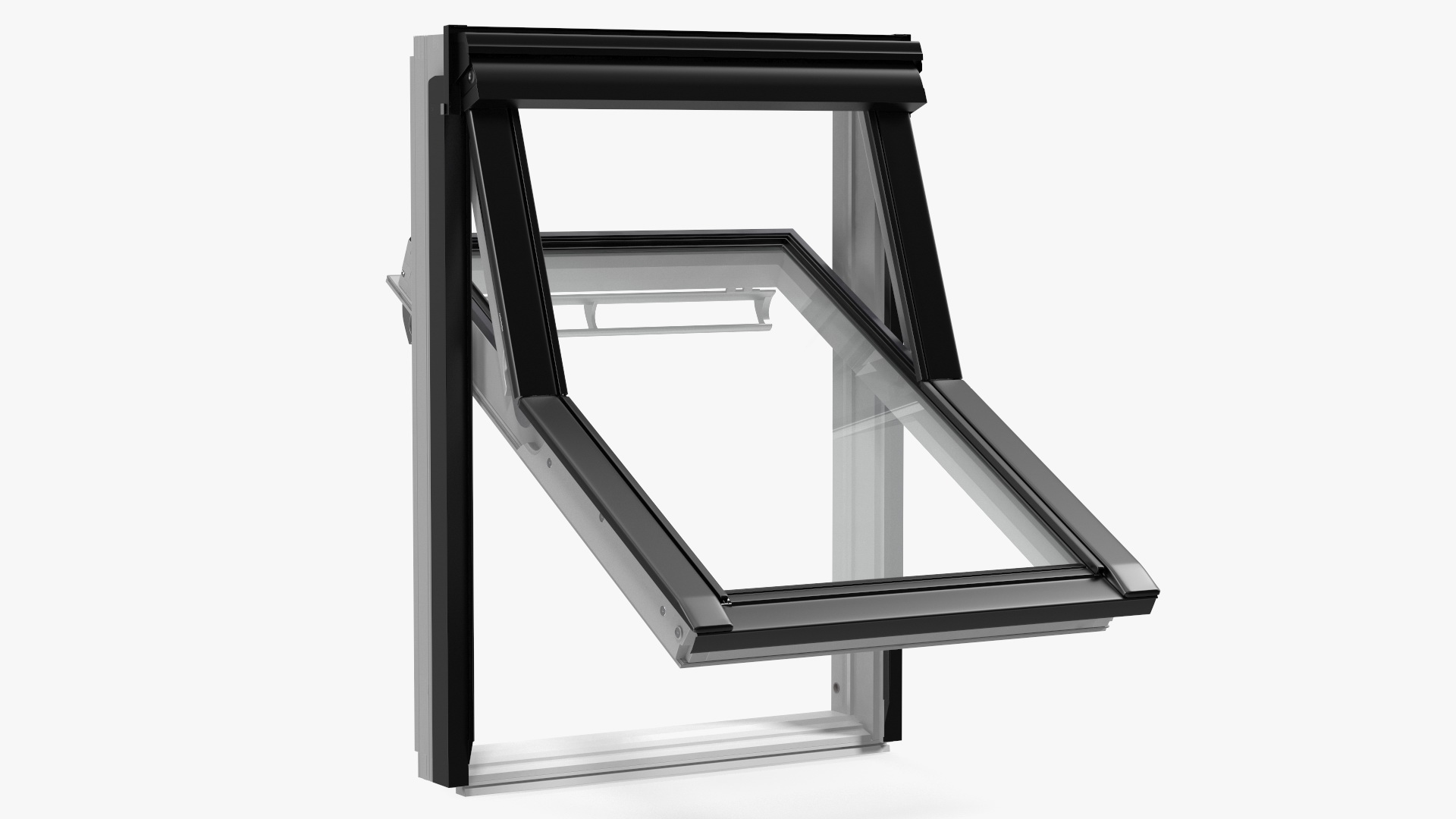 3D model Center Pivot Roof Window 78 x 118 Rigged