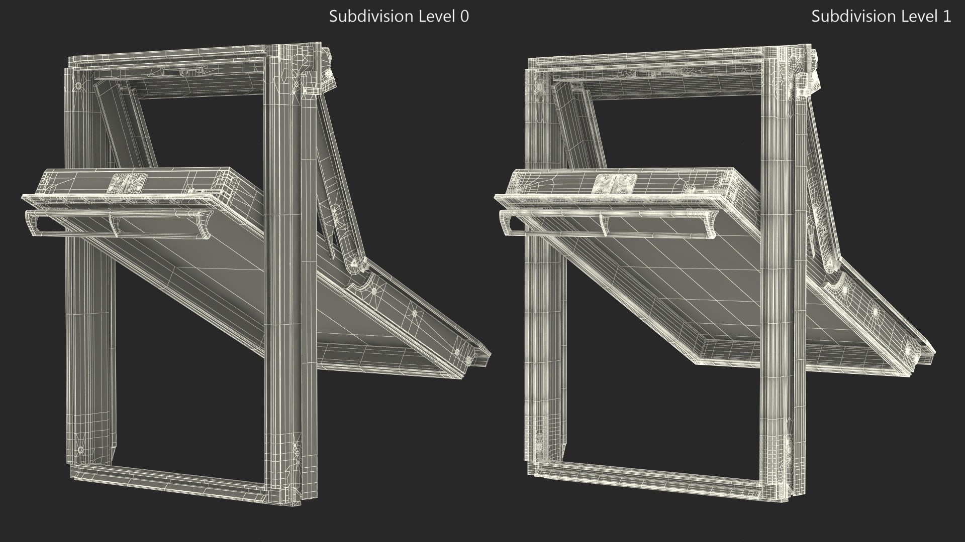 3D model Center Pivot Roof Window 78 x 118 Rigged