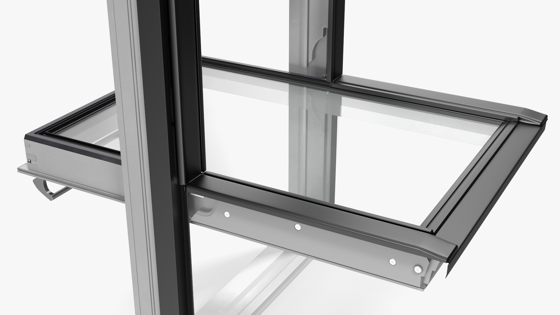 3D model Center Pivot Roof Window 78 x 118 Rigged