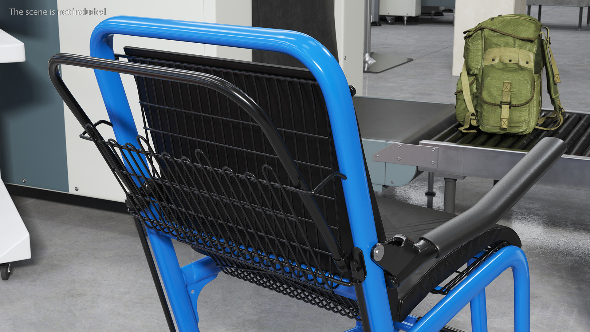 3D Airport Wheelchair Blue model
