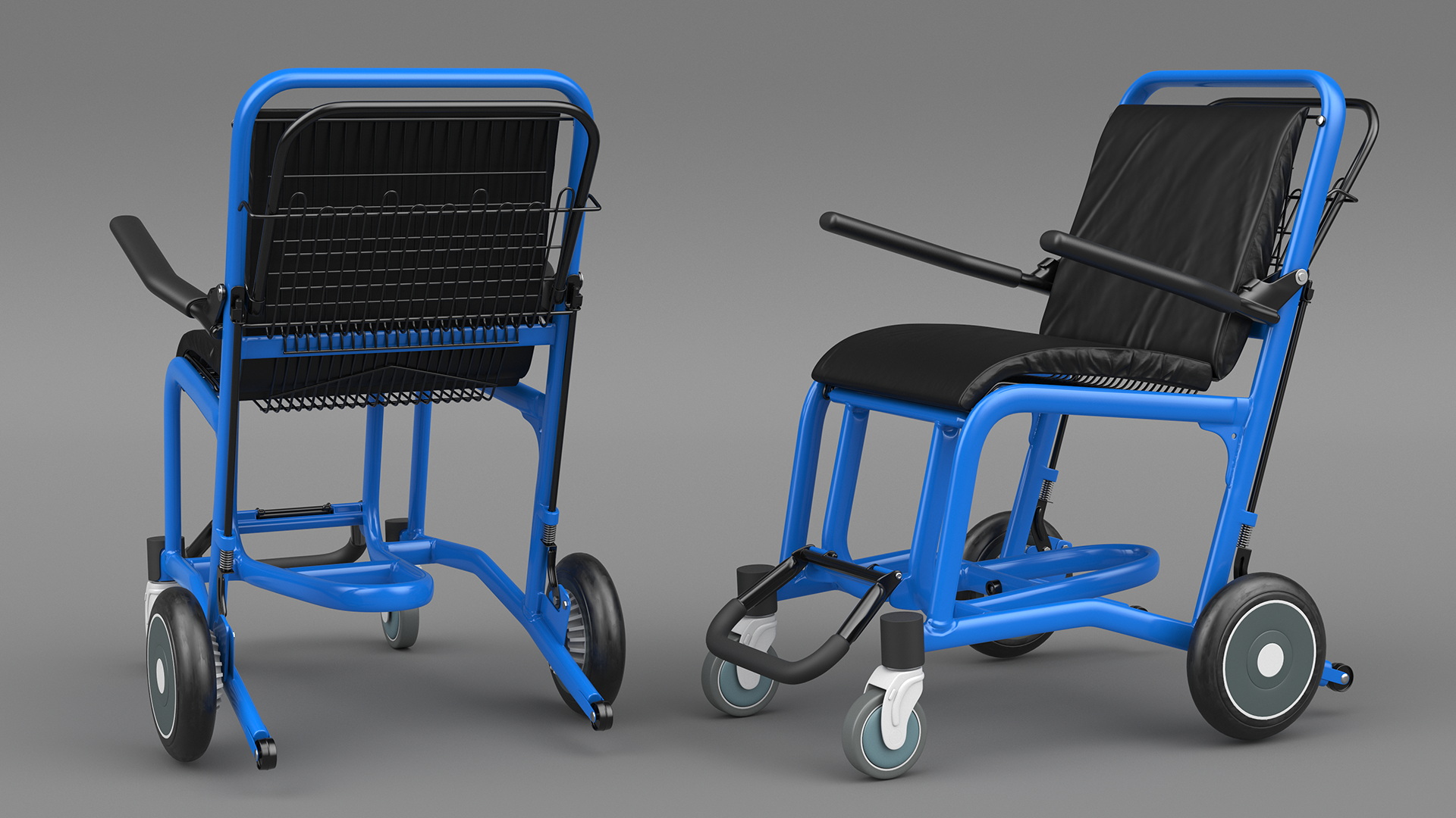 3D Airport Wheelchair Blue model