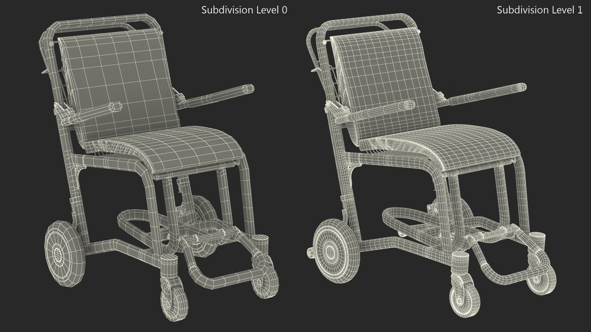 3D Airport Wheelchair Blue model