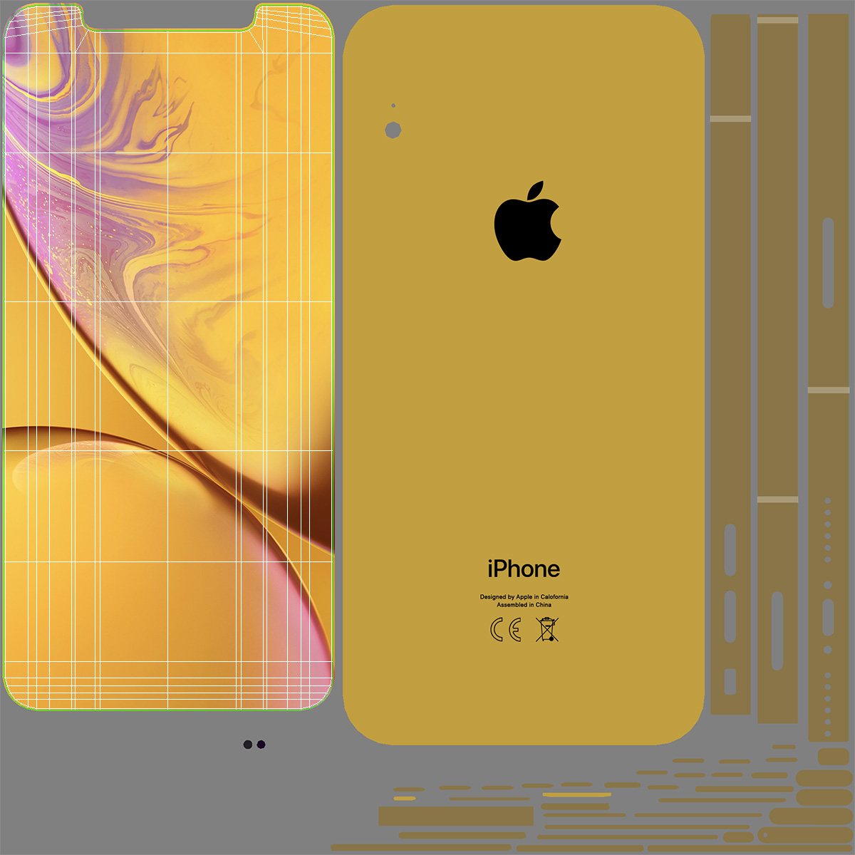 3D iPhone XR Yellow