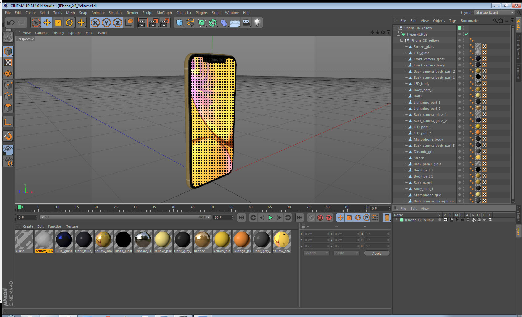 3D iPhone XR Yellow