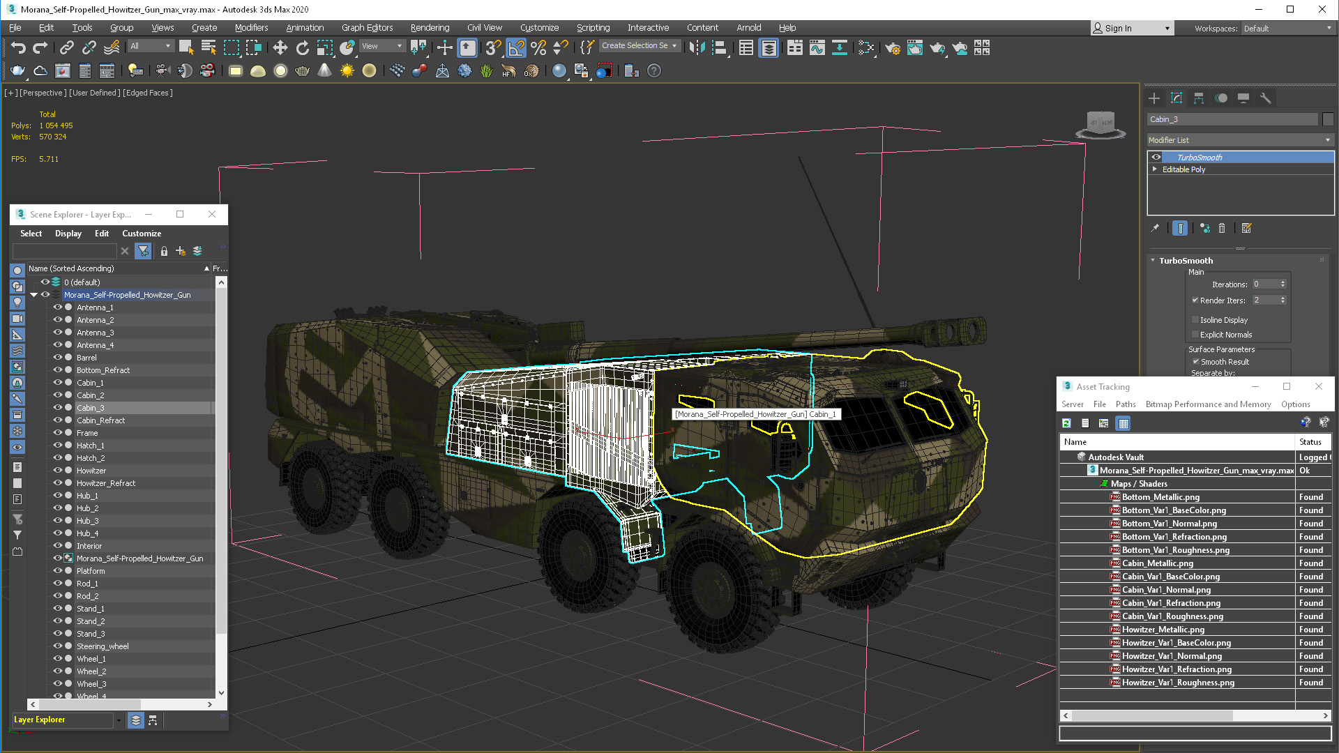 Morana Self-Propelled Howitzer Gun 3D model