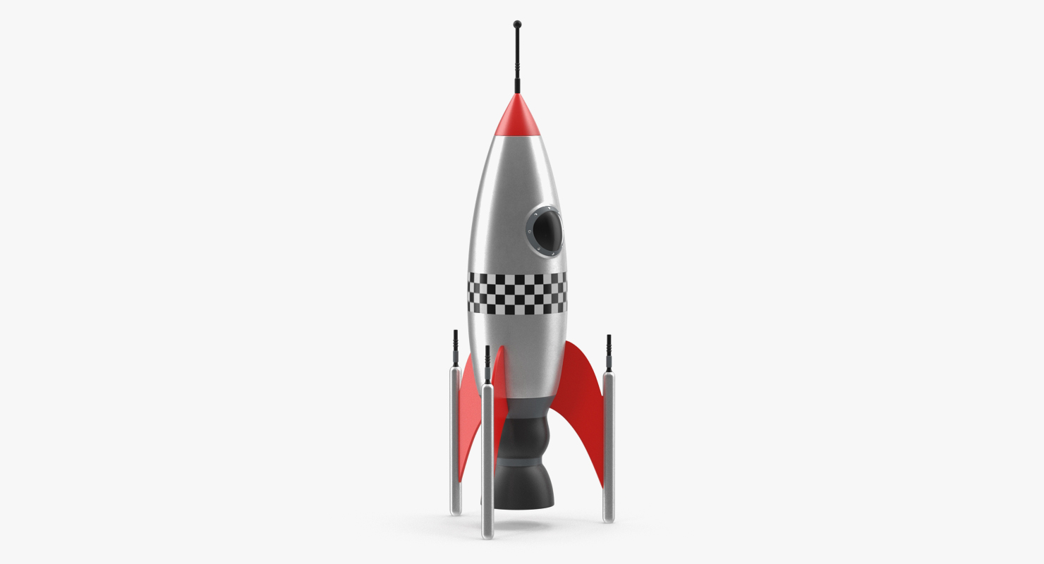 3D Vintage Toy Rocket model