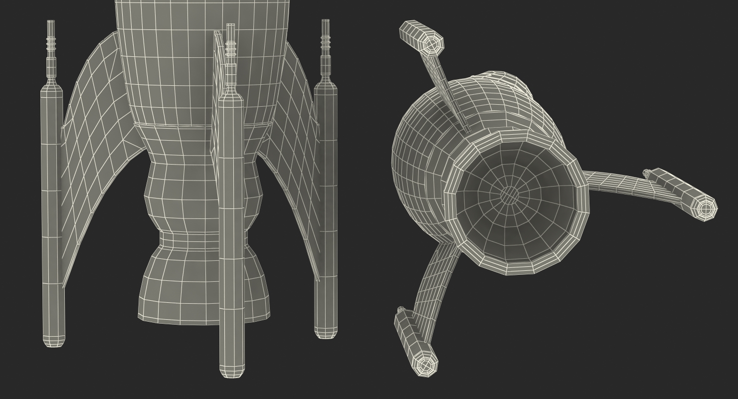 3D Vintage Toy Rocket model